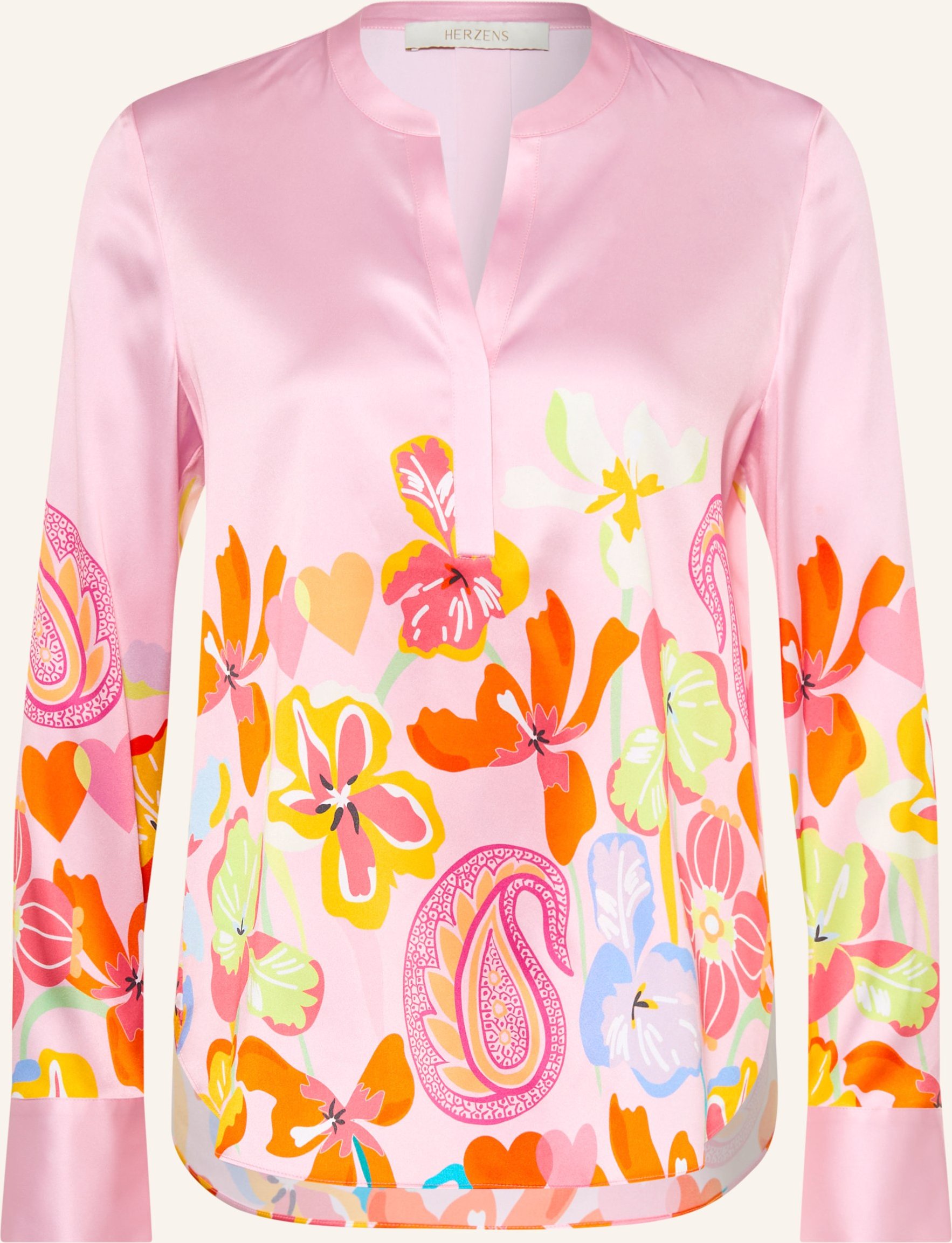 Herzens Blusenshirt Aus Seide rosa