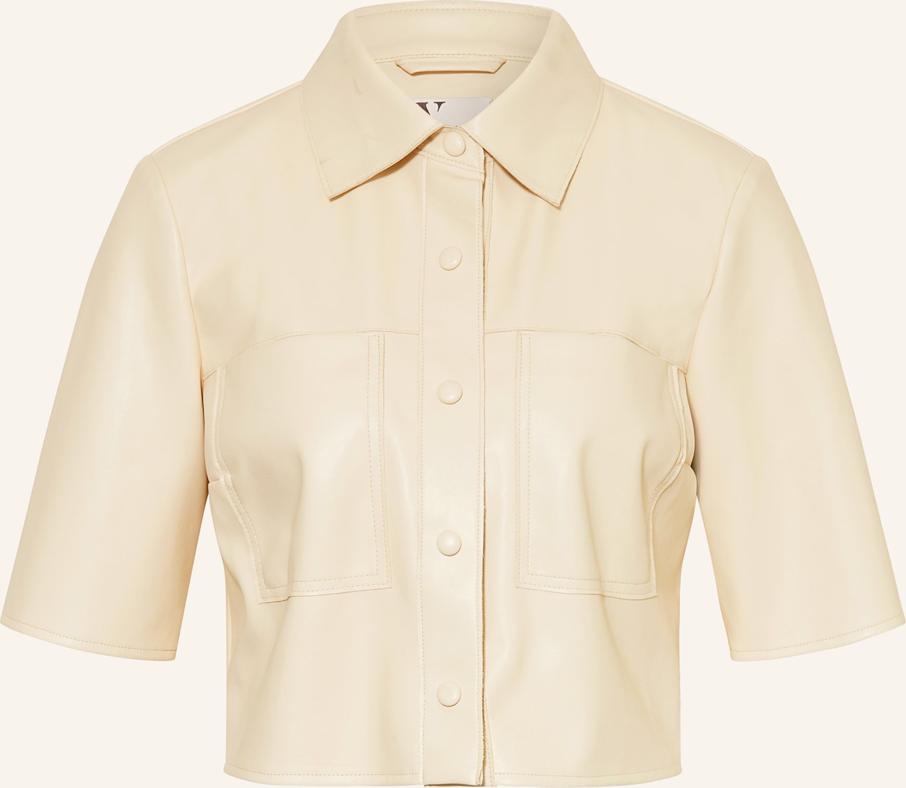 V By Vera Mont Hemdbluse In Lederoptik beige