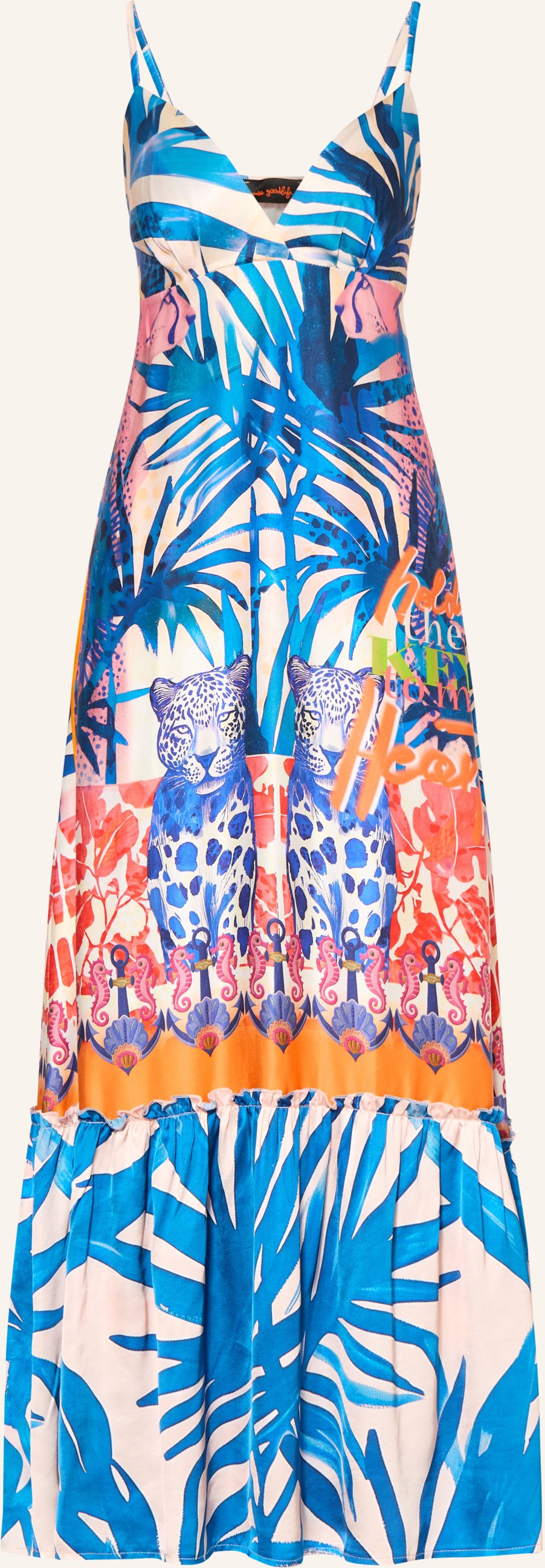 Miss Goodlife Satinkleid blau