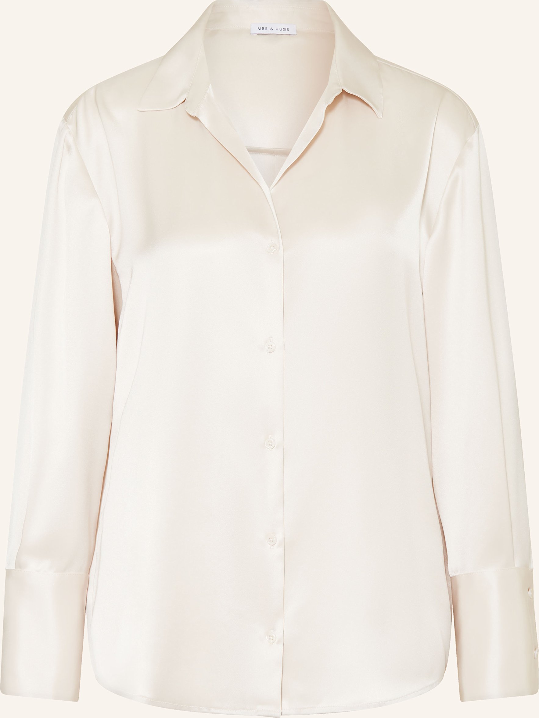 Mrs & Hugs Satinbluse beige