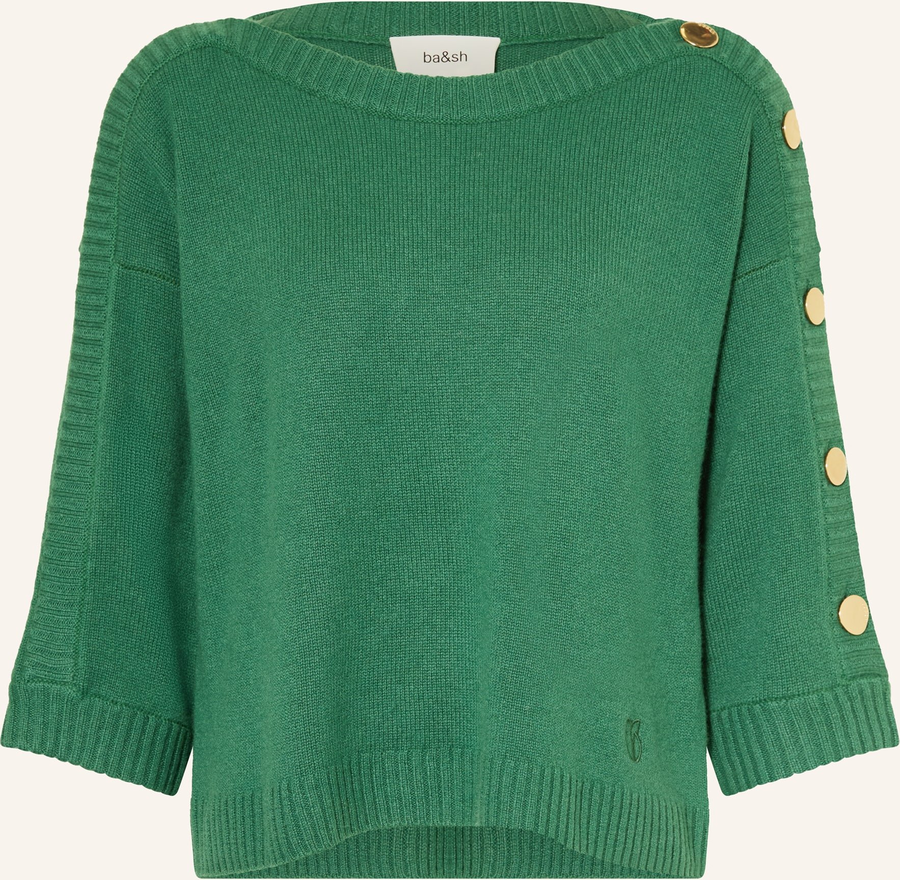 Ba&Sh Cashmere-Pullover Mit 3/4-Arm gruen