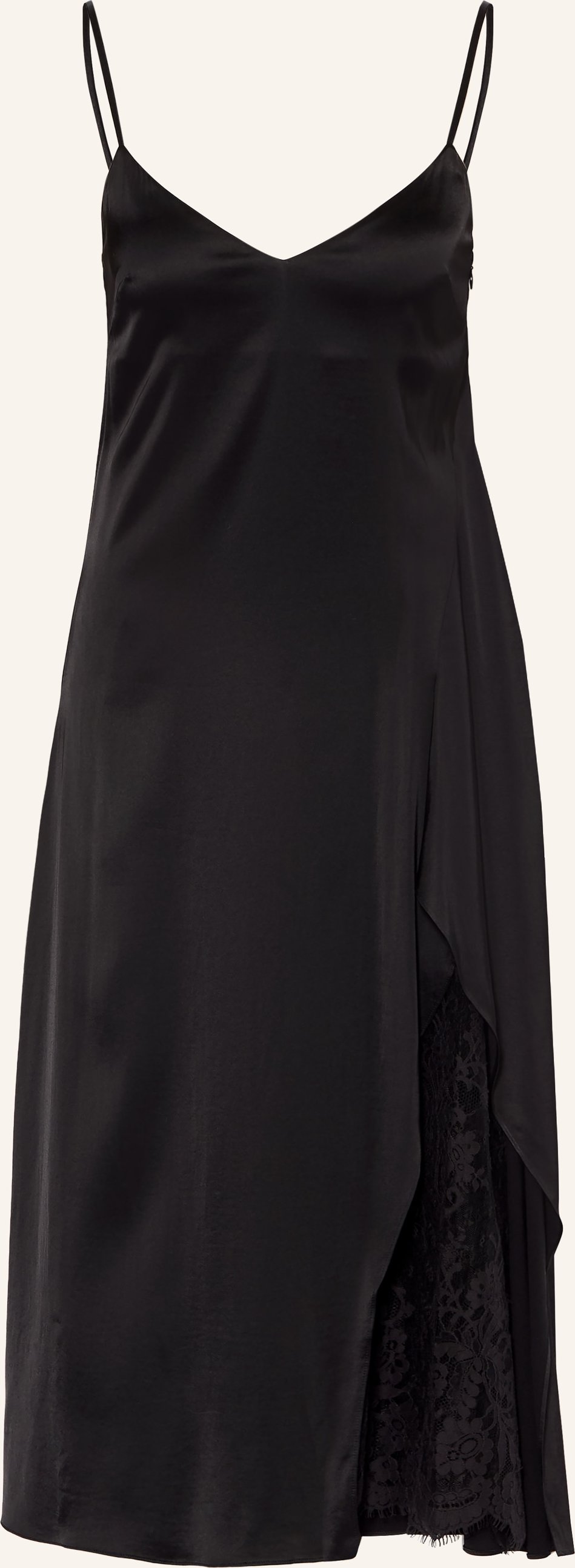 Acne Studios Satinkleid Mit Spitze schwarz