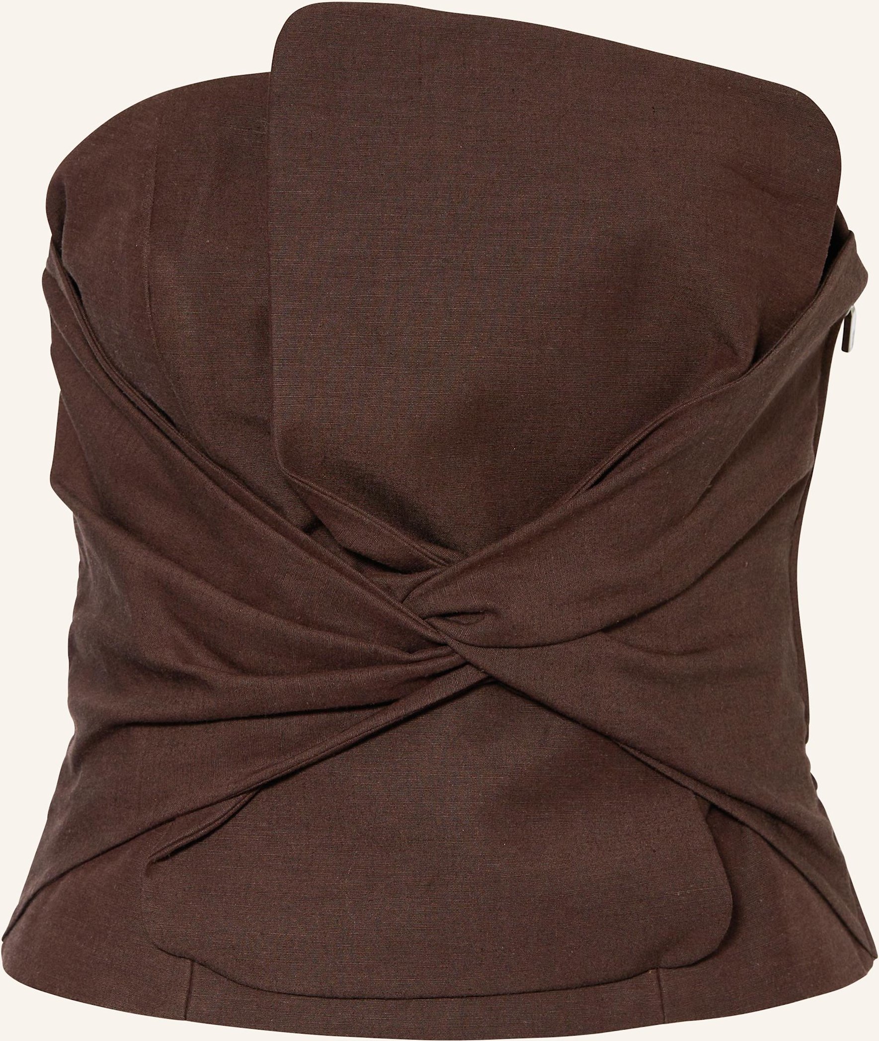 Comma Off-Shoulder-Top Mit Leinen braun