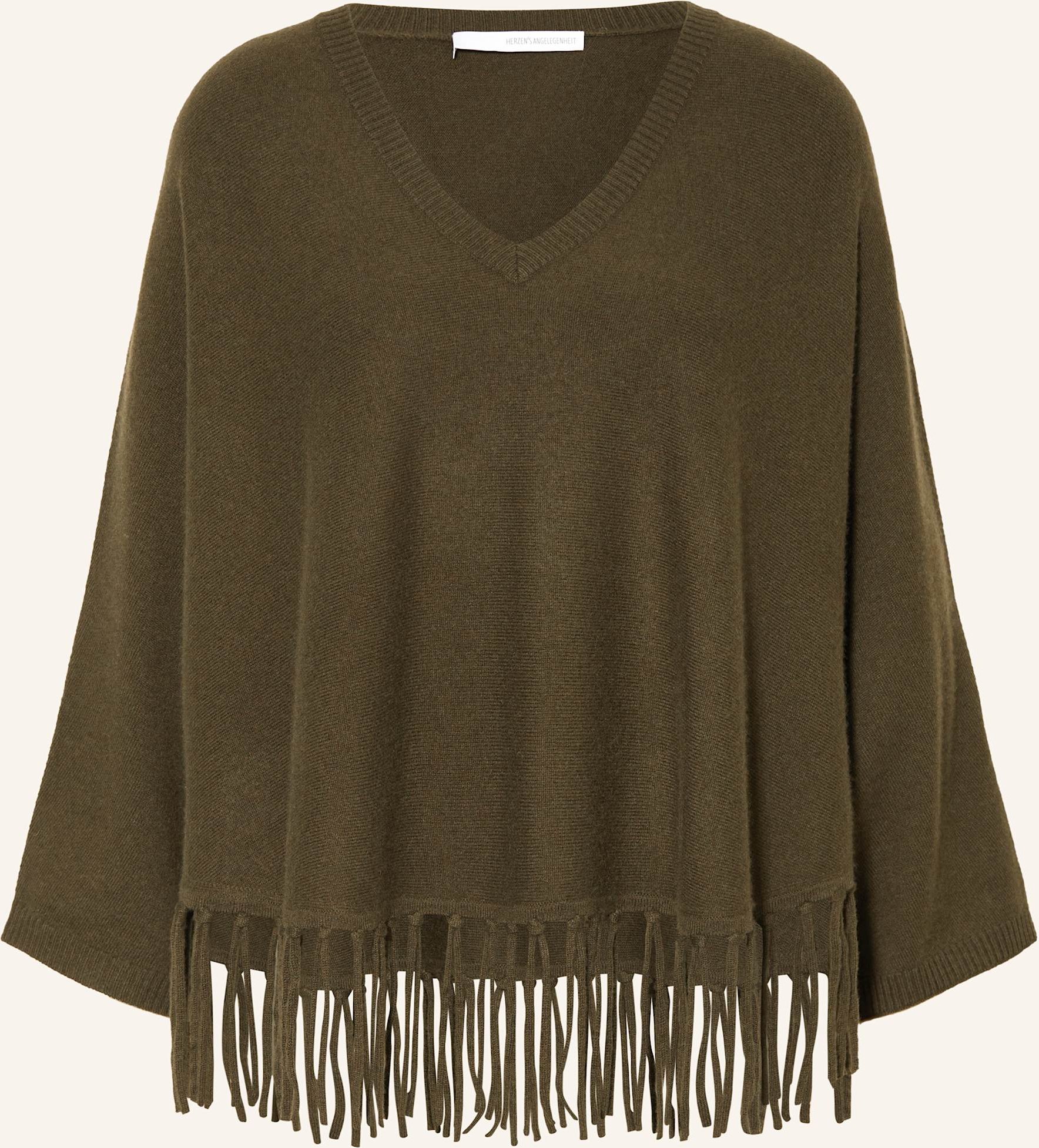 Herzen's Angelegenheit Cashmere-Poncho gruen
