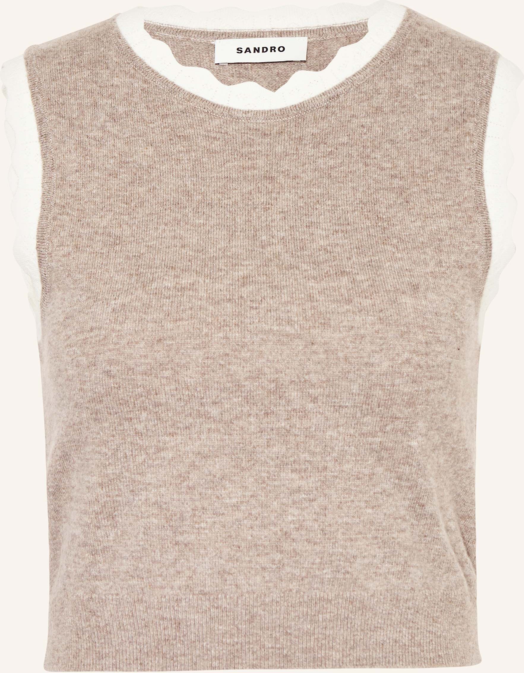 Sandro Cropped-Stricktop beige