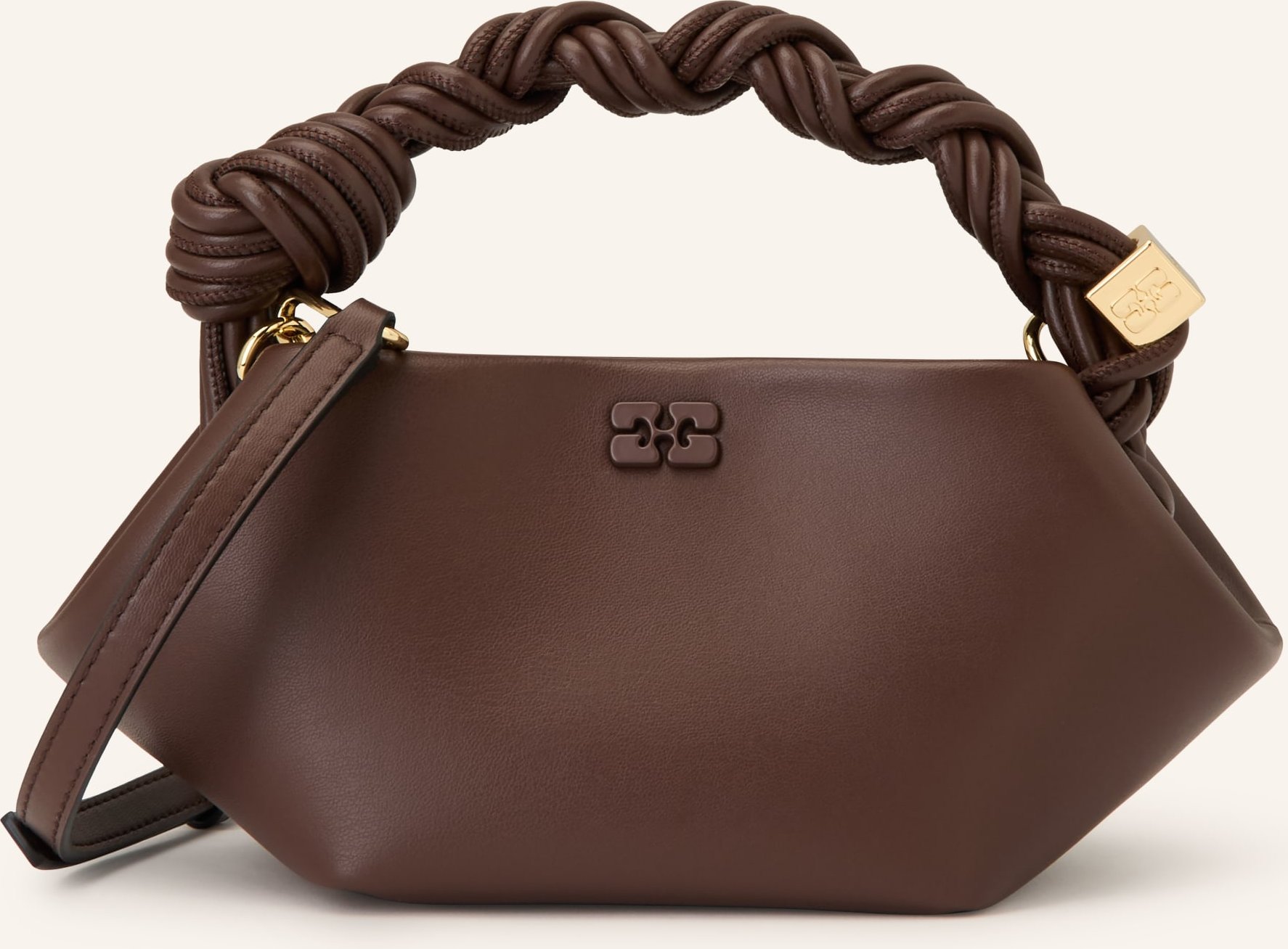 Ganni Schultertasche Bou Bag Mini braun