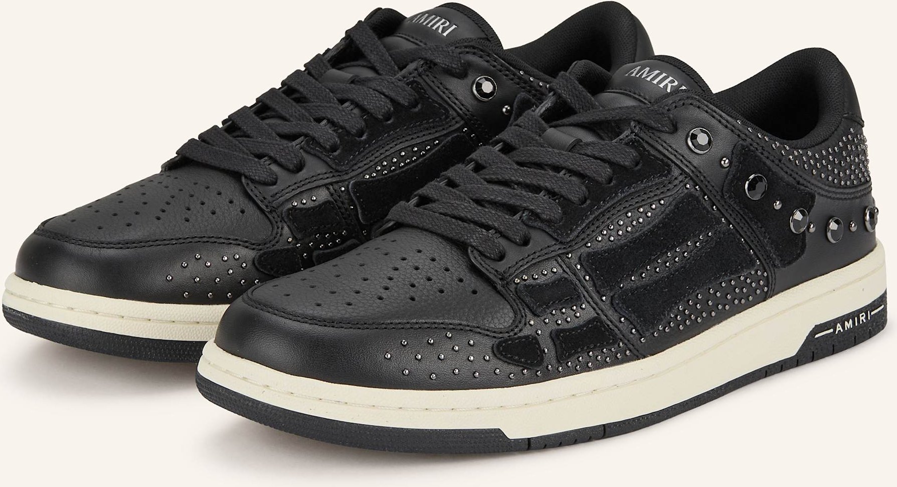 Thumbnail - Amiri Sneaker Skel Top Low Mit Nieten Und Schmucksteinen schwarz