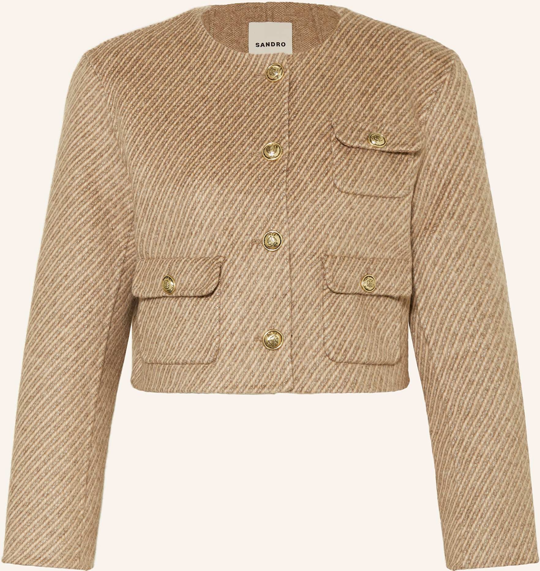Sandro Cropped-Jacke beige