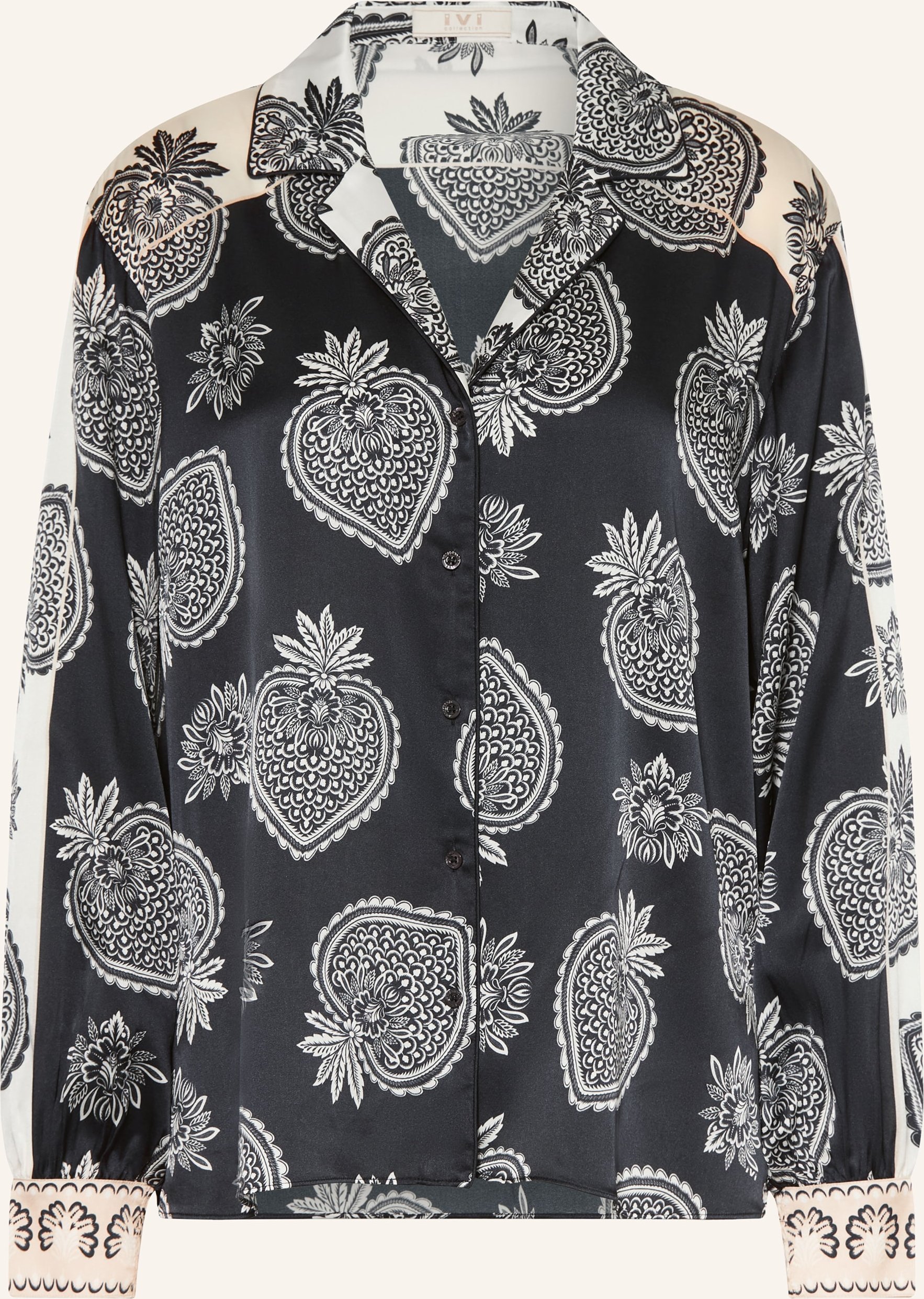 Ivi Collection Blusenshirt Mit Seide blau