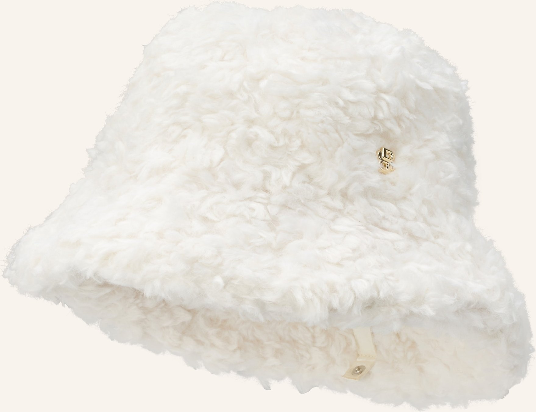 Boss Bucket-Hat Valentyne Aus Teddyfell weiss