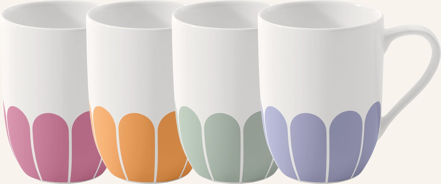 Villeroy & Boch Henkelbecher 4tlg. Fleur Couleur weiss