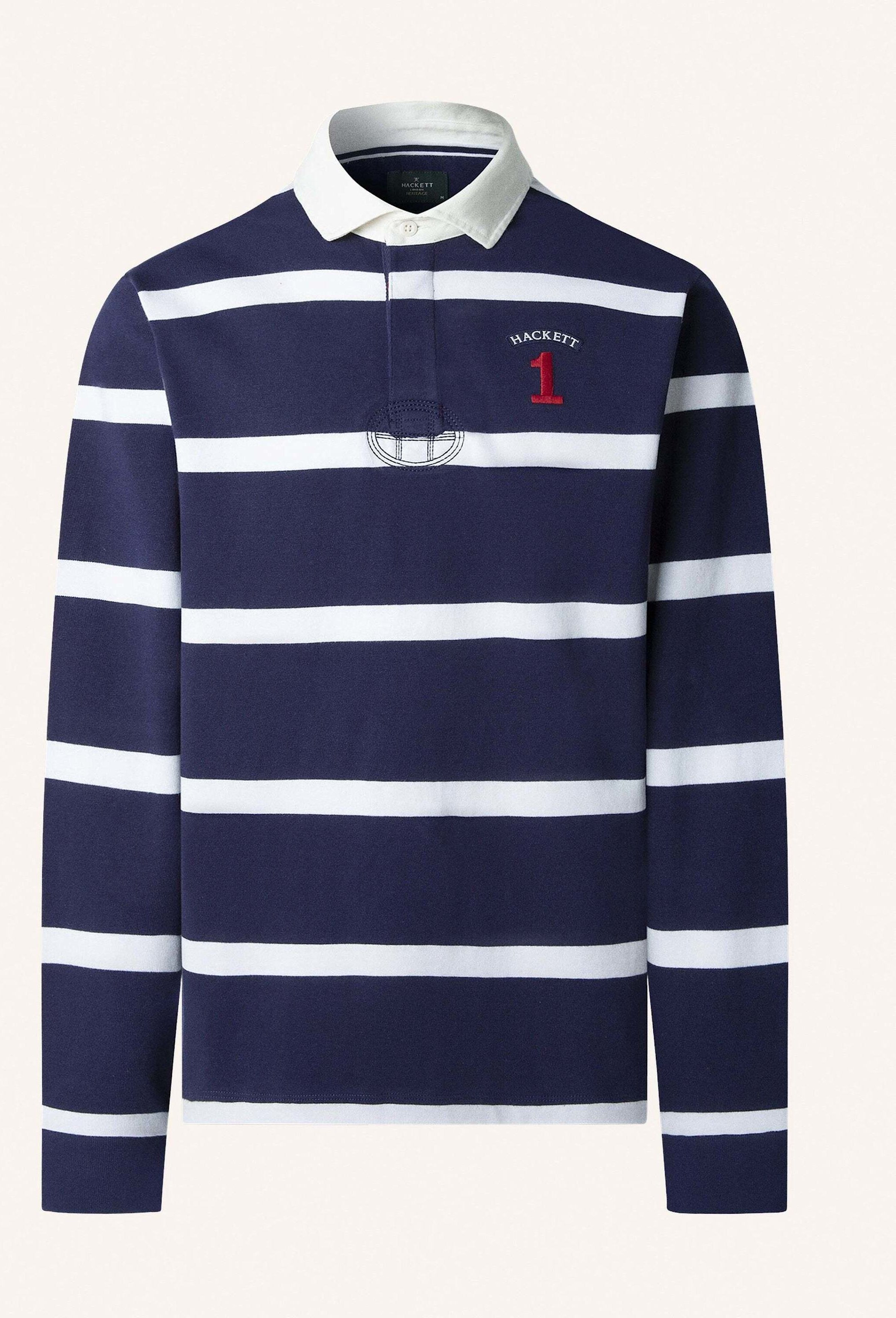 Hackett London Poloshirt Heritage Nbr Str Rby blau