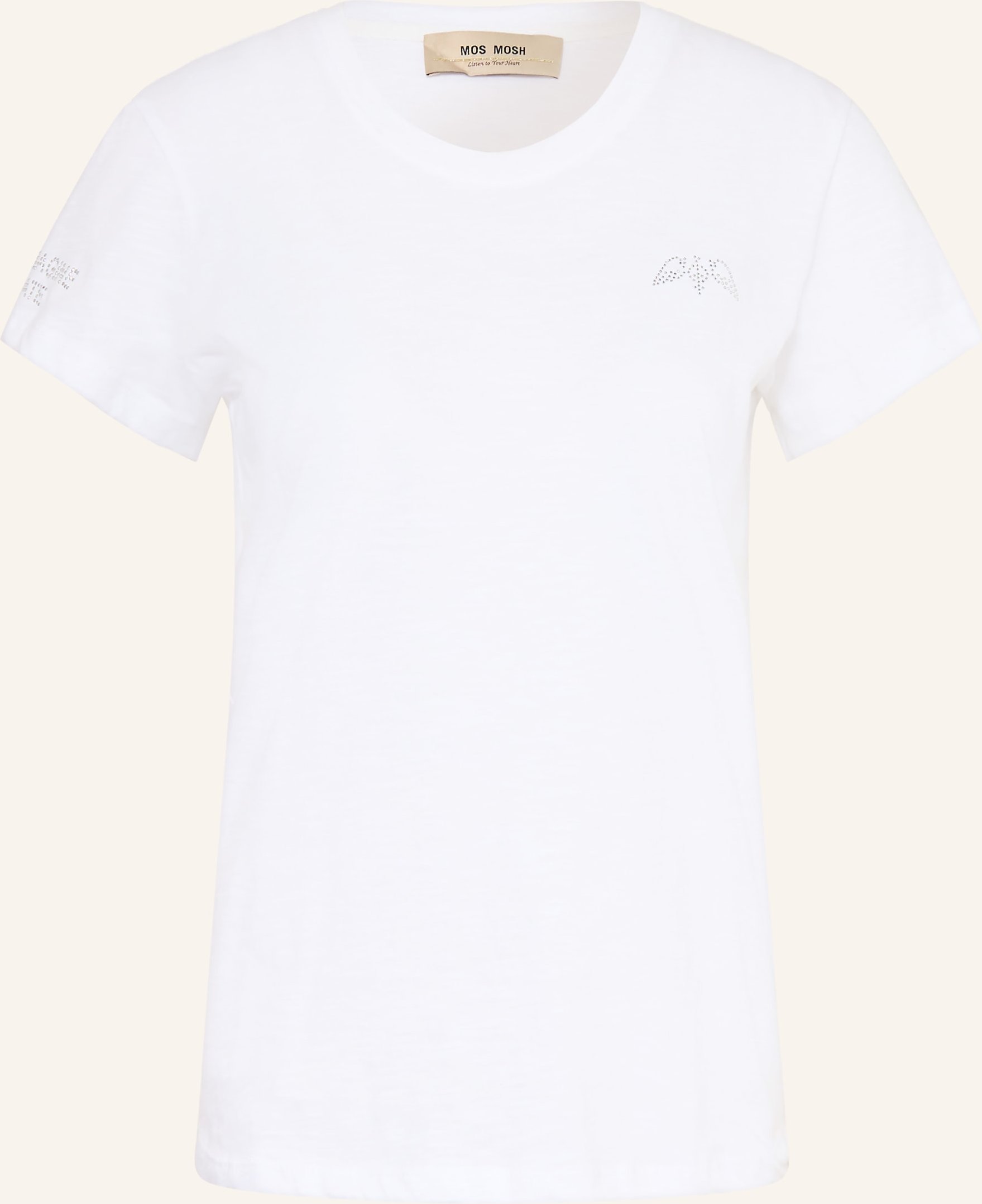 Mos Mosh T-Shirt Mmsafina Mit Schmucksteinen weiss