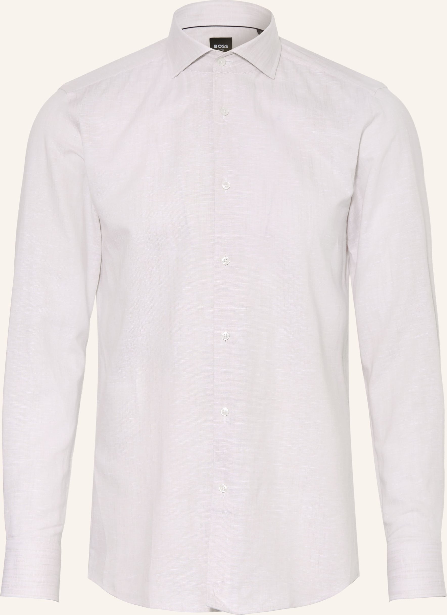 Boss Hemd Hank Slim Fit Mit Leinen beige