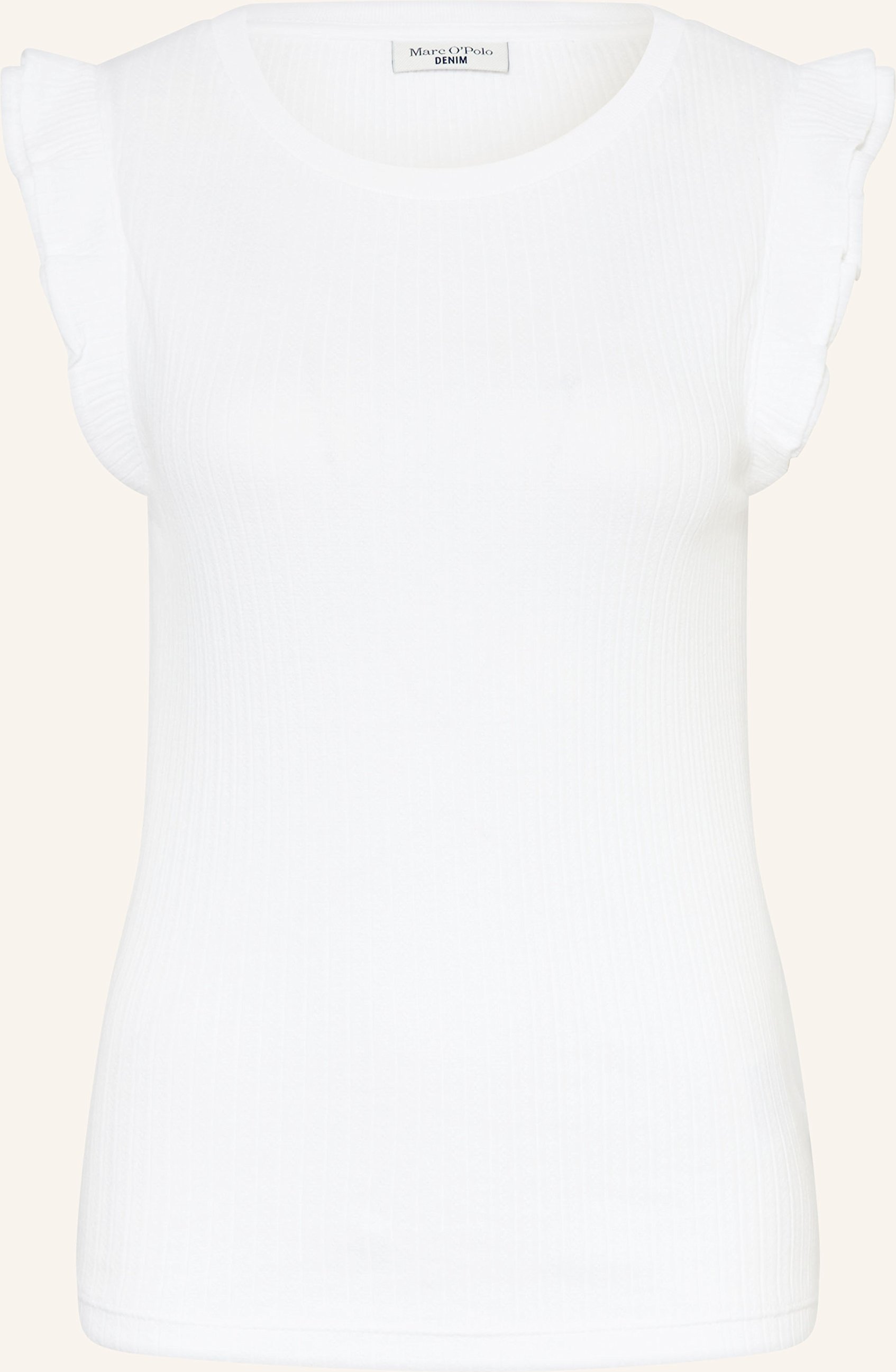 Thumbnail - Marc O'polo Denim T-Shirt Mit Rüschen weiss