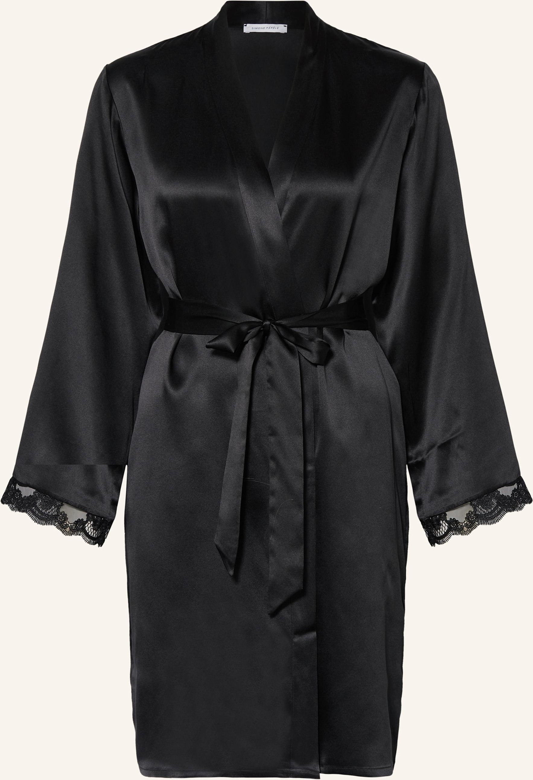 Simone Pérèle Damen-Morgenmantel Love Me Aus Seide schwarz