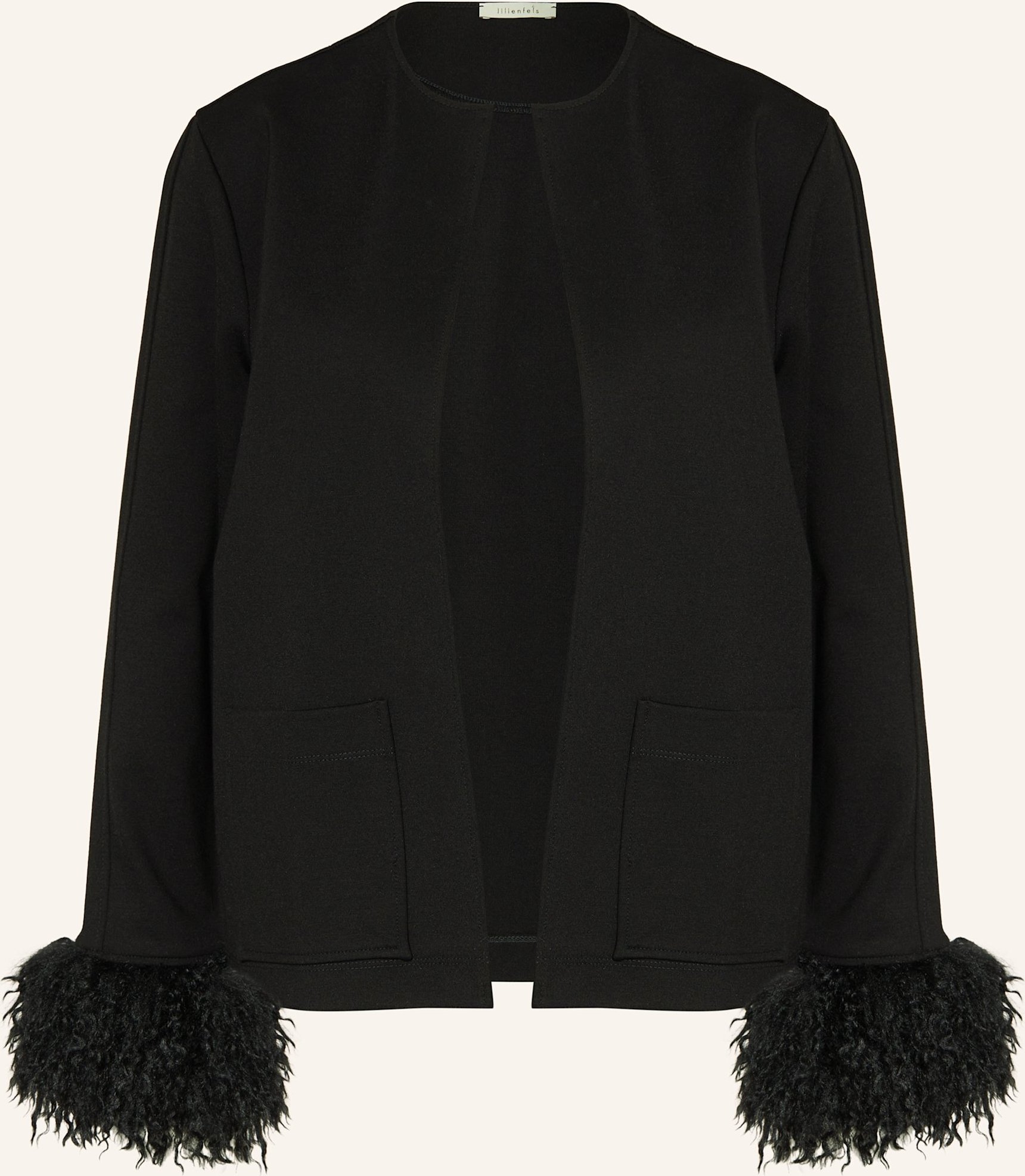 Lilienfels Jerseyblazer Mit Kunstfell schwarz
