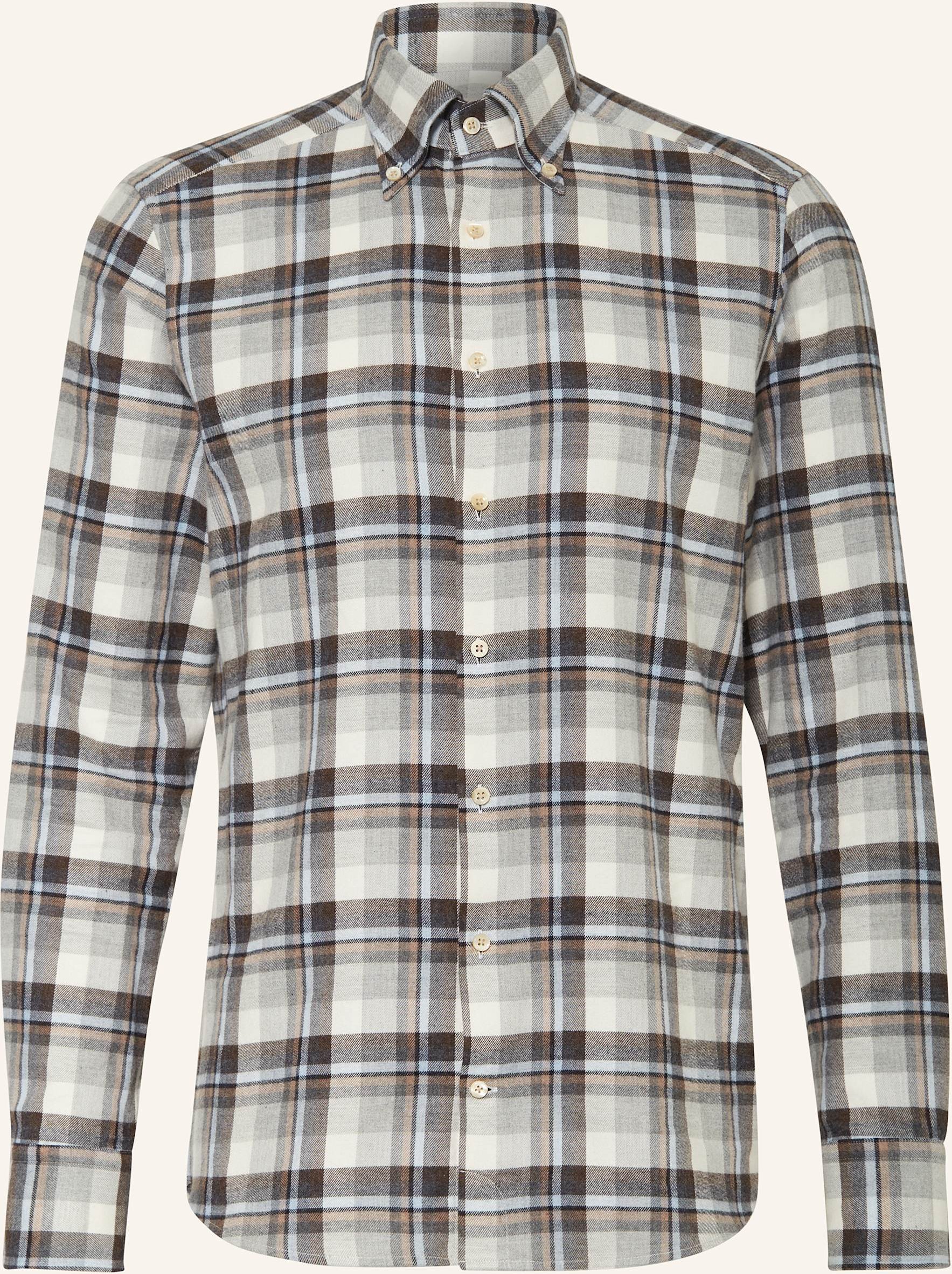 Stenströms Flanellhemd Slimline Fit blau