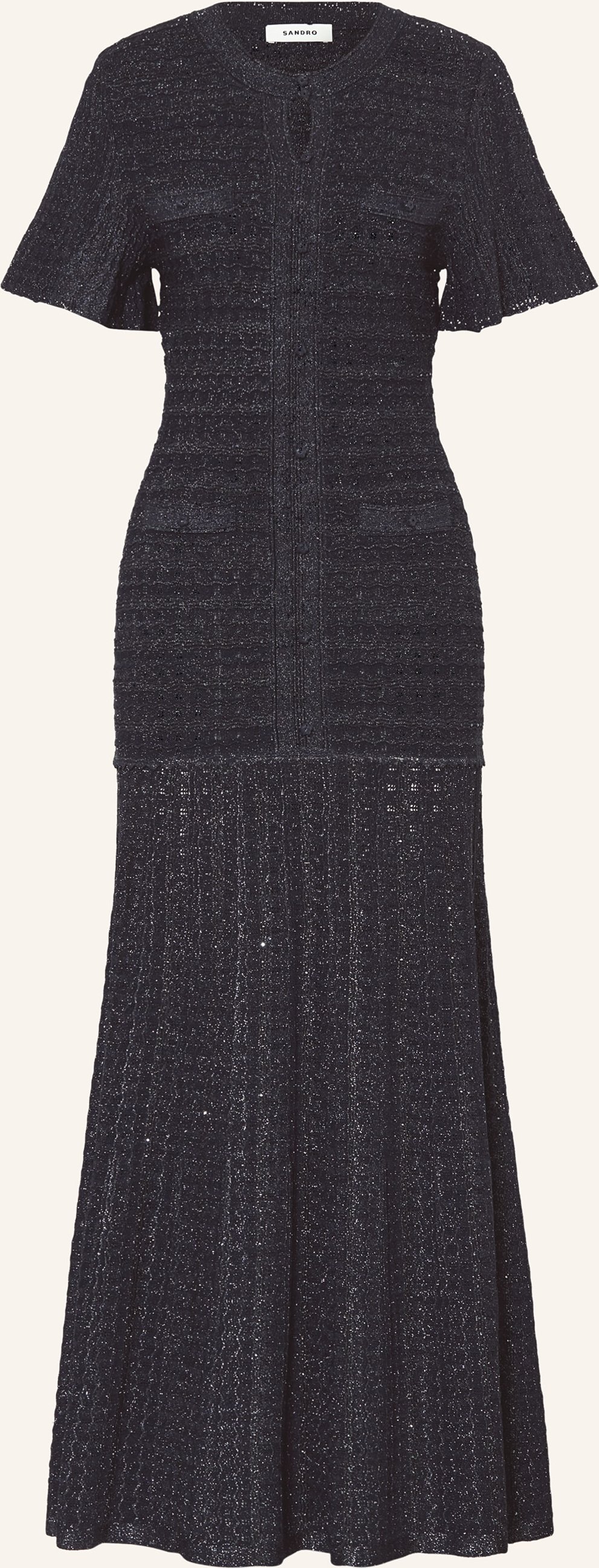 Sandro Strickkleid Diane Mit Glitzergarn blau