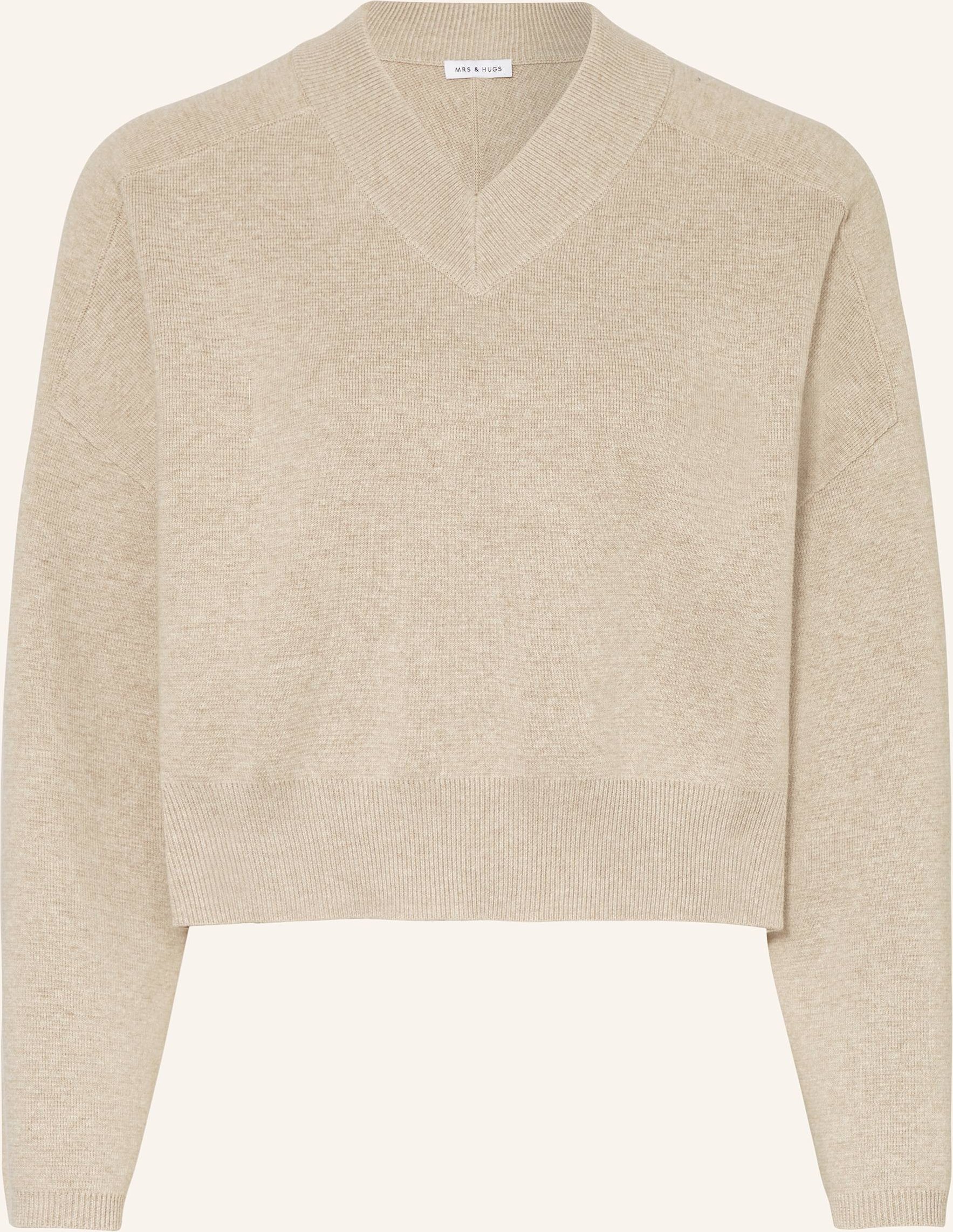 Mrs & Hugs Cropped-Pullover Mit Leinen beige