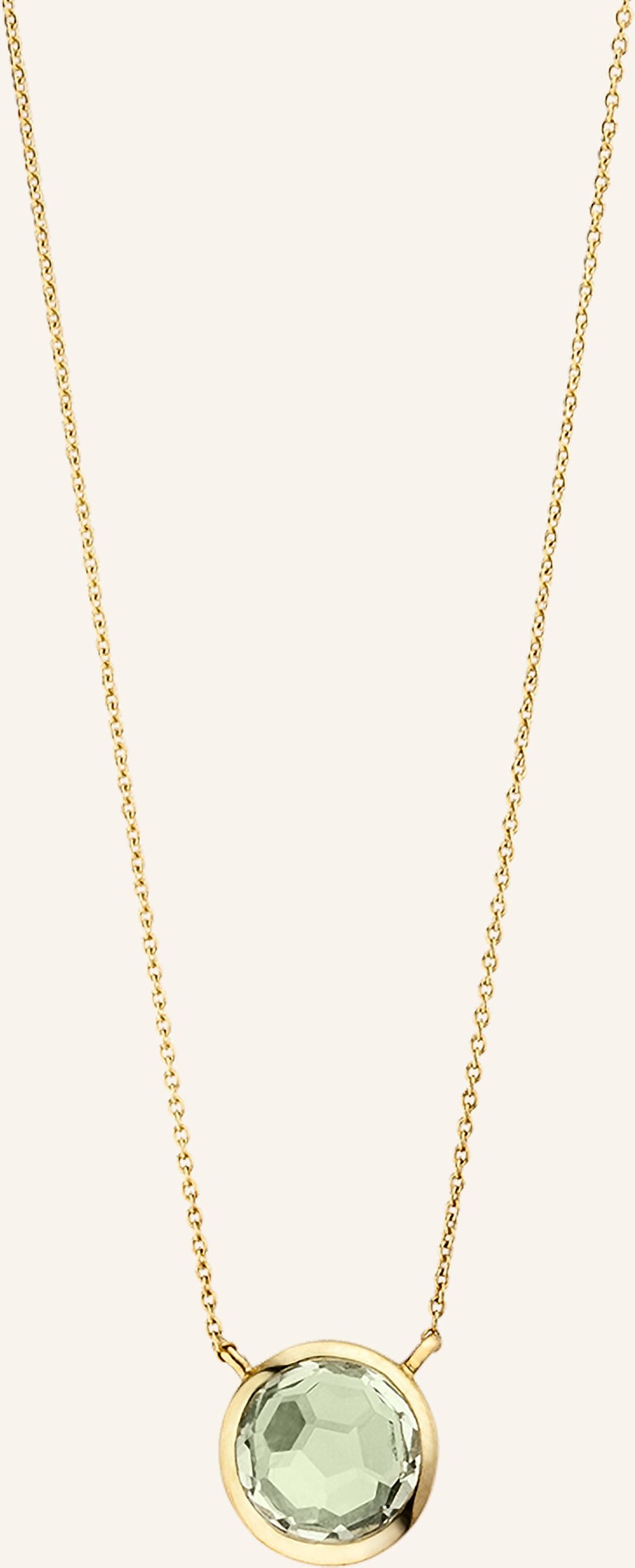 Leaf Halskette Green Amethyst aus14 Karat Gelbgold gold