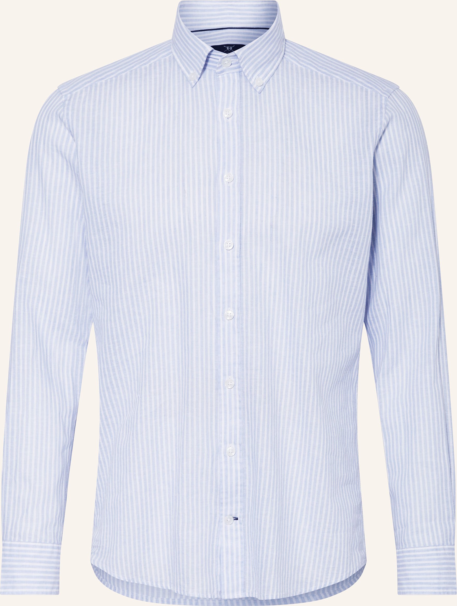 Strokesman's Hemd Regular Fit Mit Leinen blau