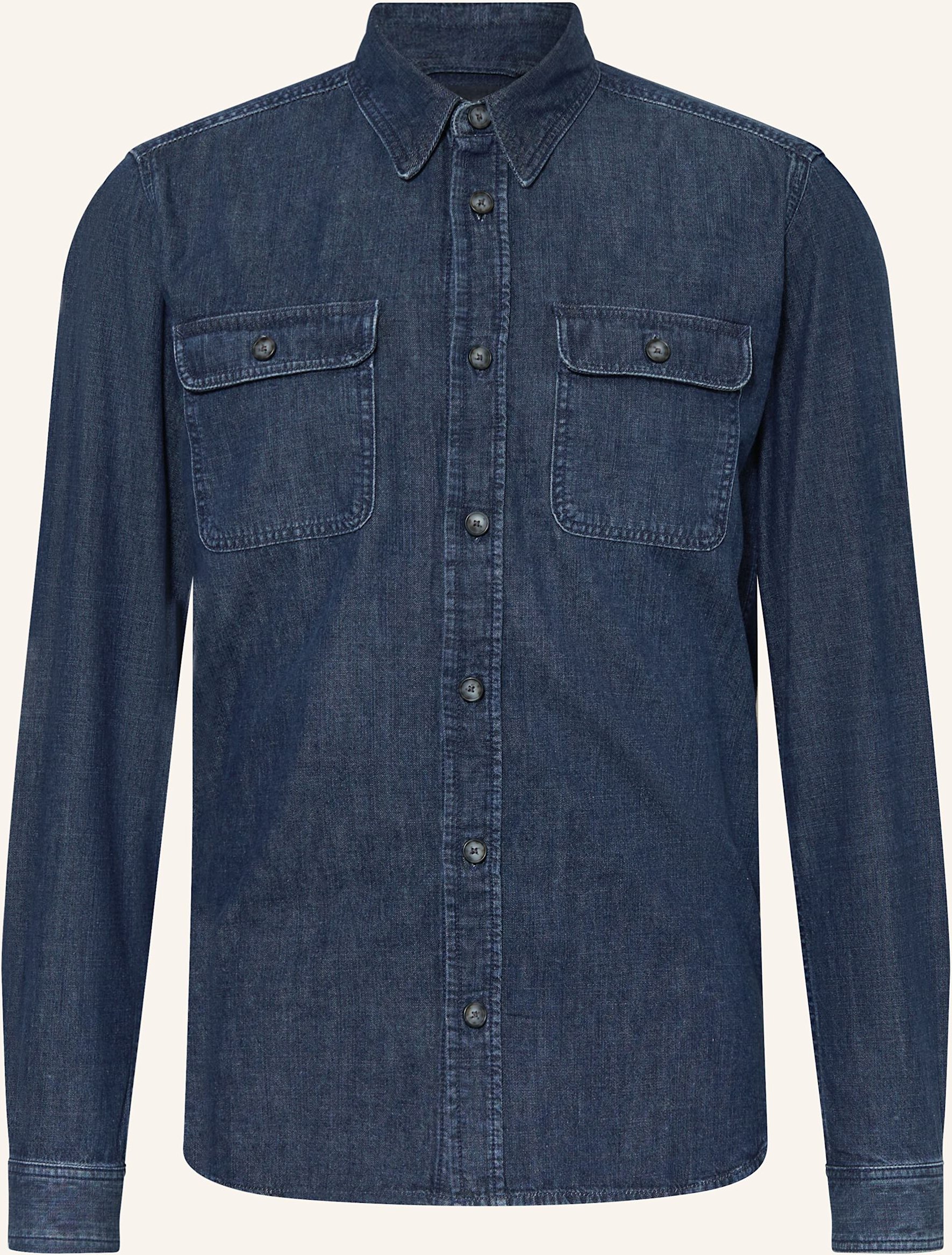 Boss Jeanshemd Straight Fit blau