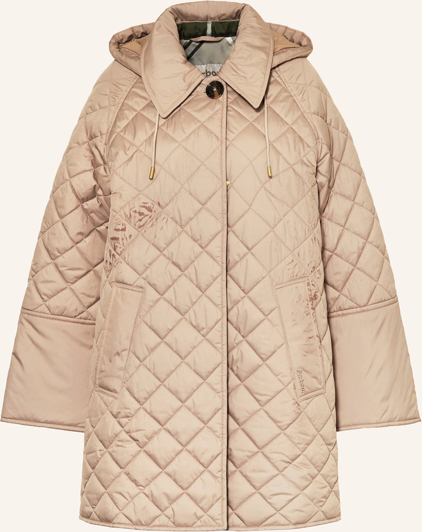 Barbour Steppmantel Cara Mit Abnehmbarer Kapuze beige