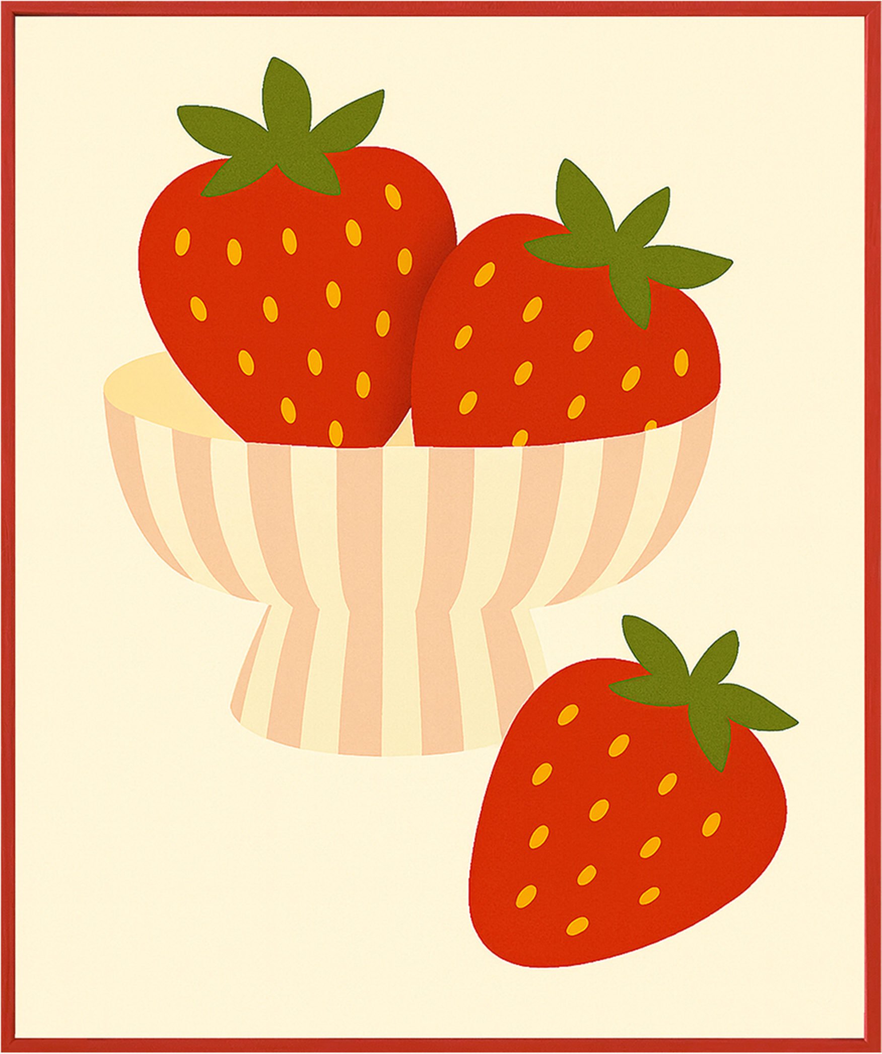 Liv Corday Wandbild Erdbeeren Mit Rahmen rot
