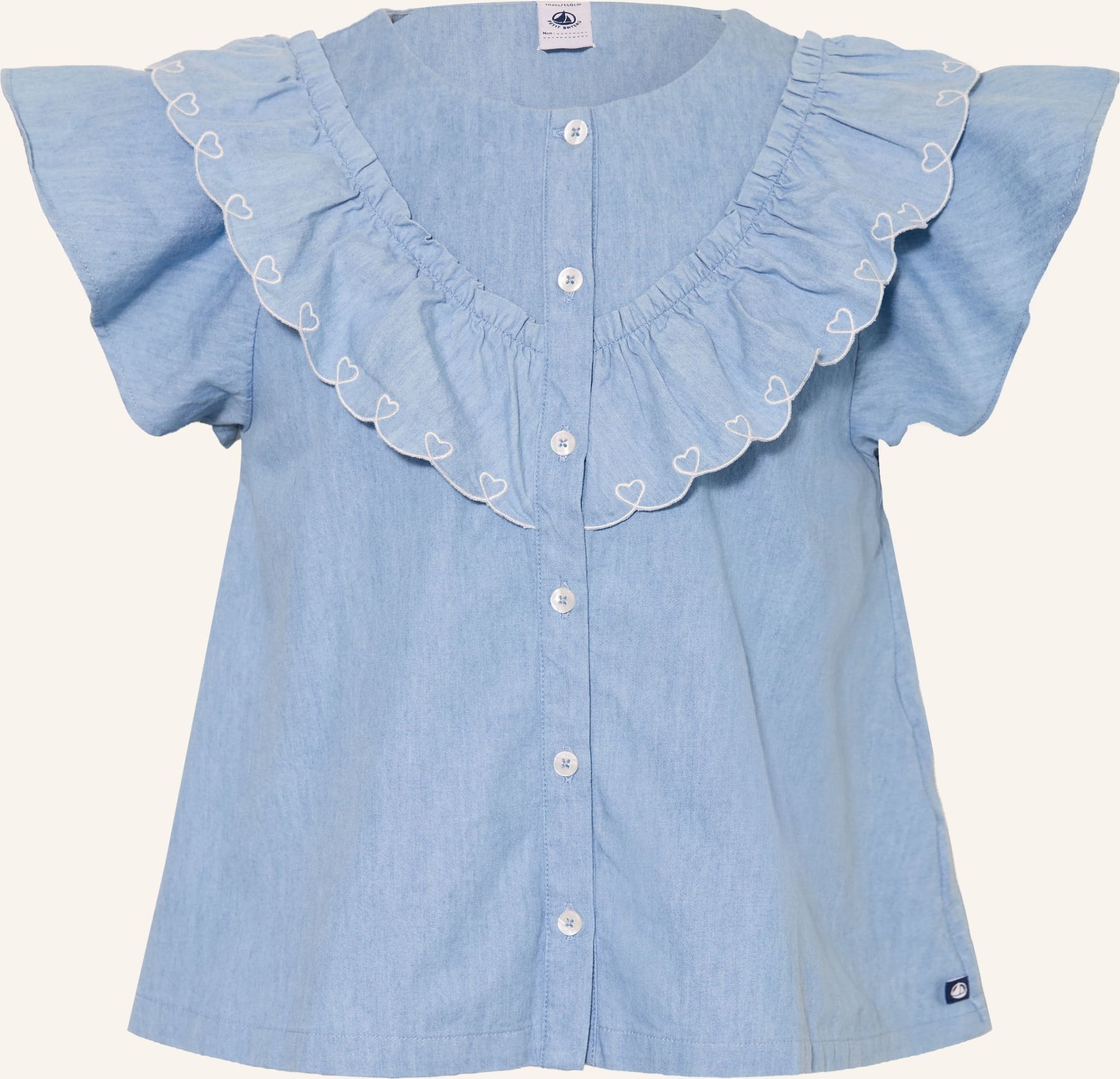 Petit Bateau Bluse Mit Rüschen blau