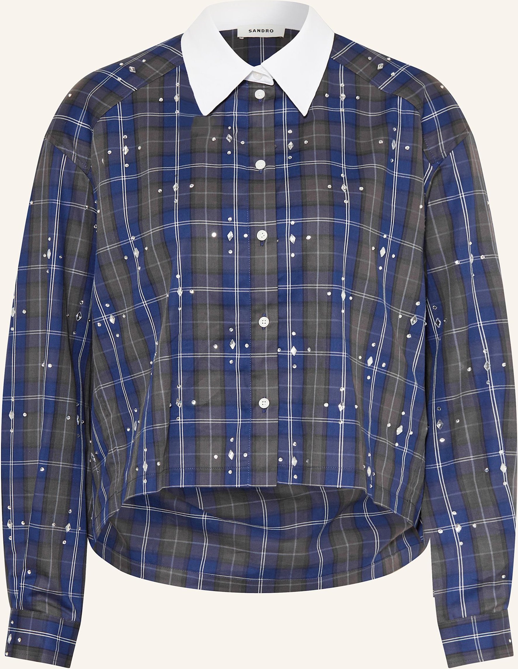 Sandro Hemdbluse Mit Schmucksteinen blau