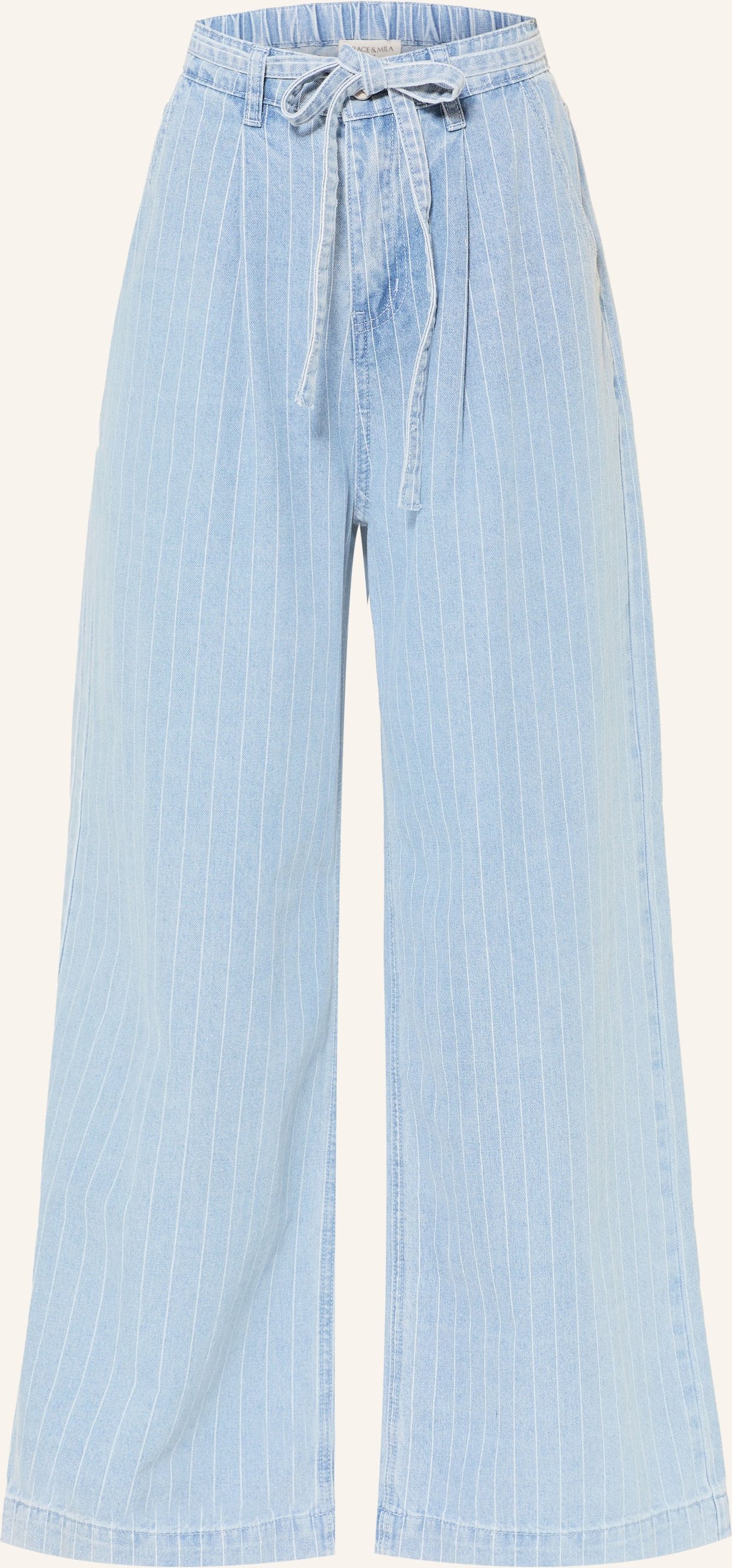 Grace & Mila Wide Leg Jeans Pompon blau