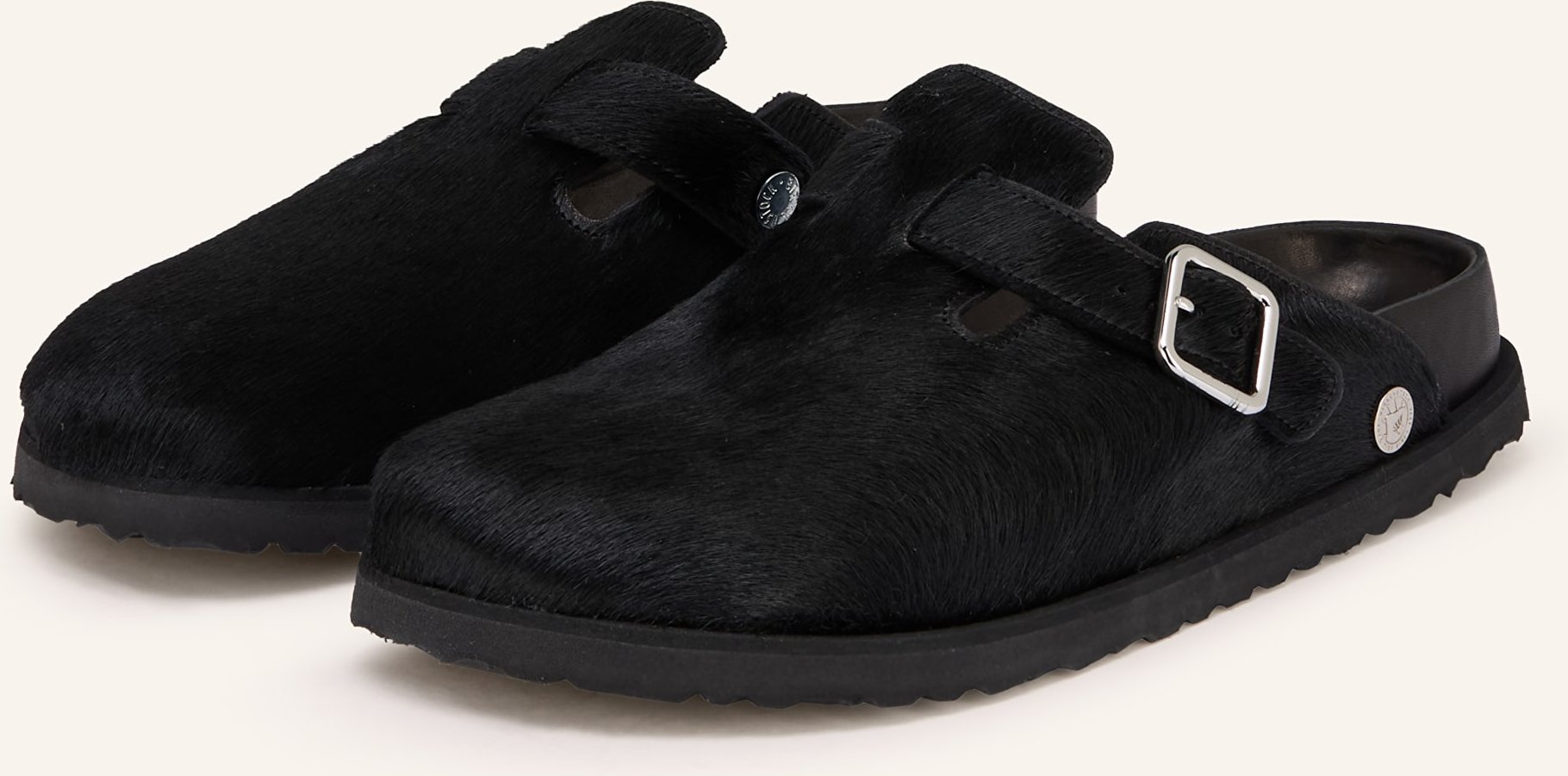 1774 Birkenstock Pantoletten Boston Pony Like Fur Exq 1774 schwarz