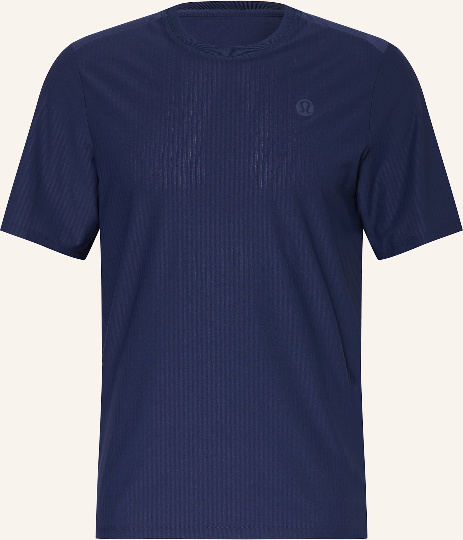 Lululemon T-Shirt Striped Mesh blau
