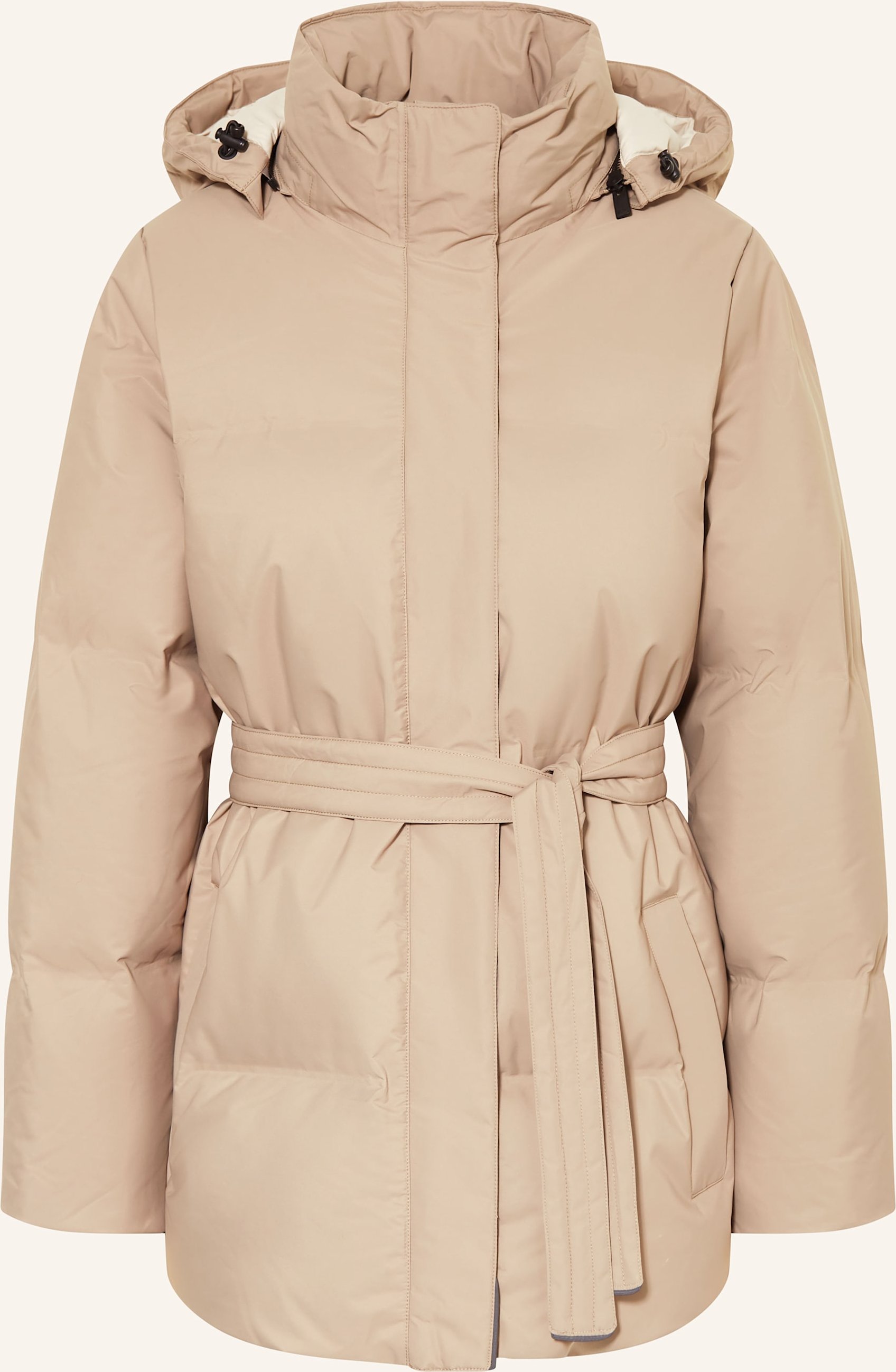 Brgn Daunenmantel Nysne Mit Abnehmbarer Kapuze beige