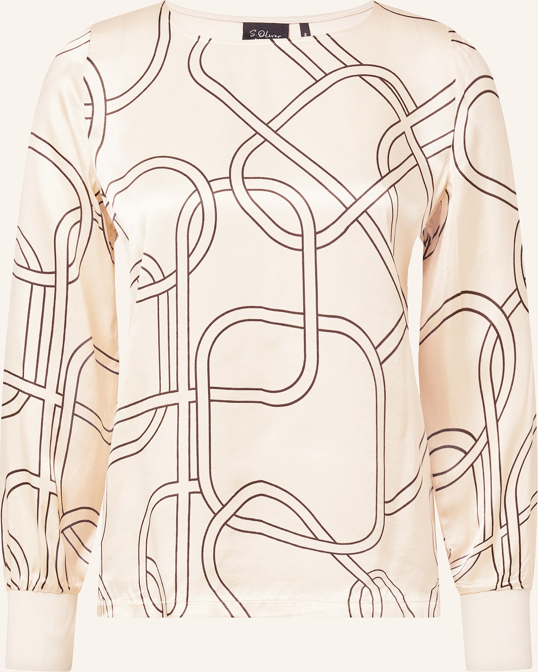 S.Oliver Black Label Blusenshirt Im Materialmix beige