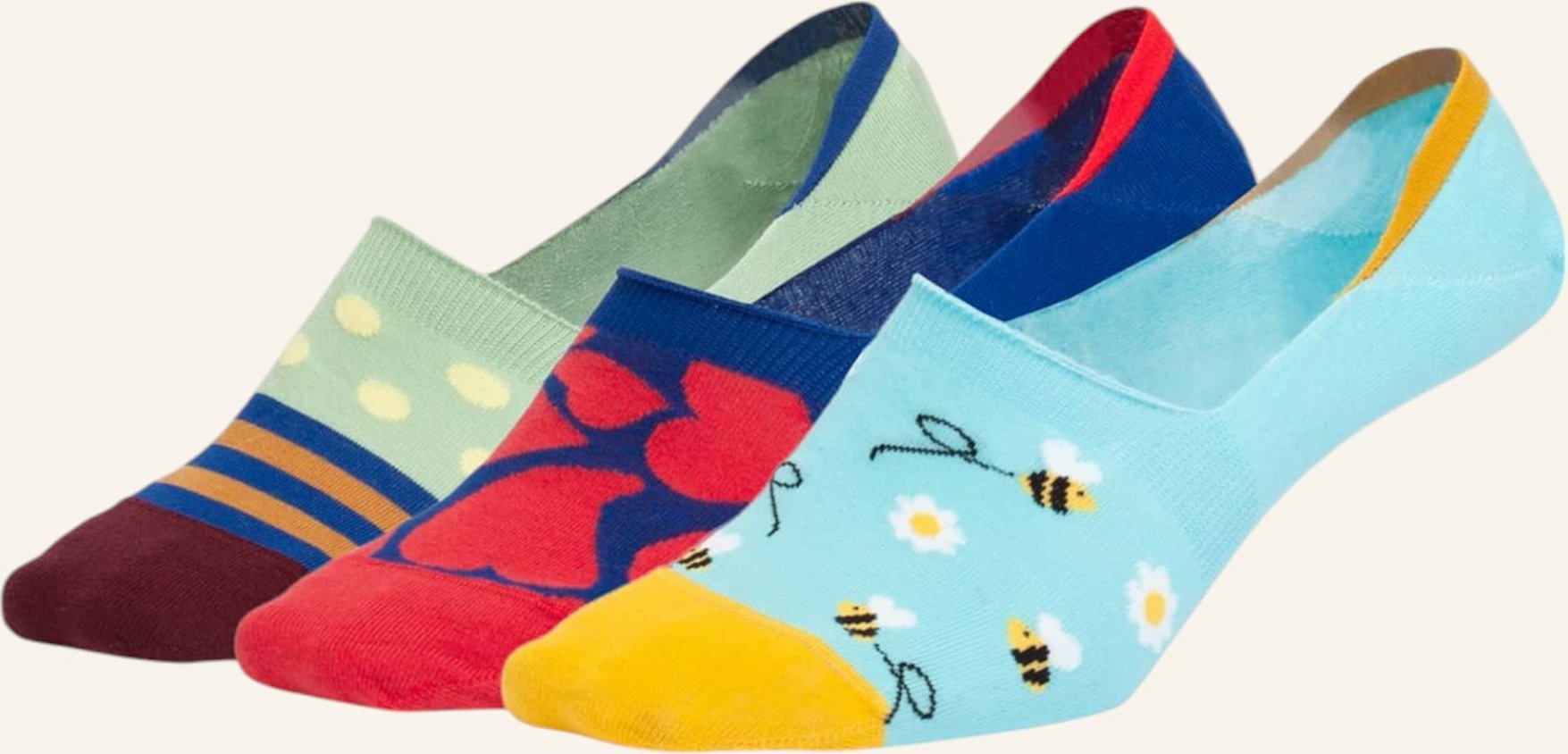 Thumbnail - Dillysocks Füßlinge Hidden Bee Love braun