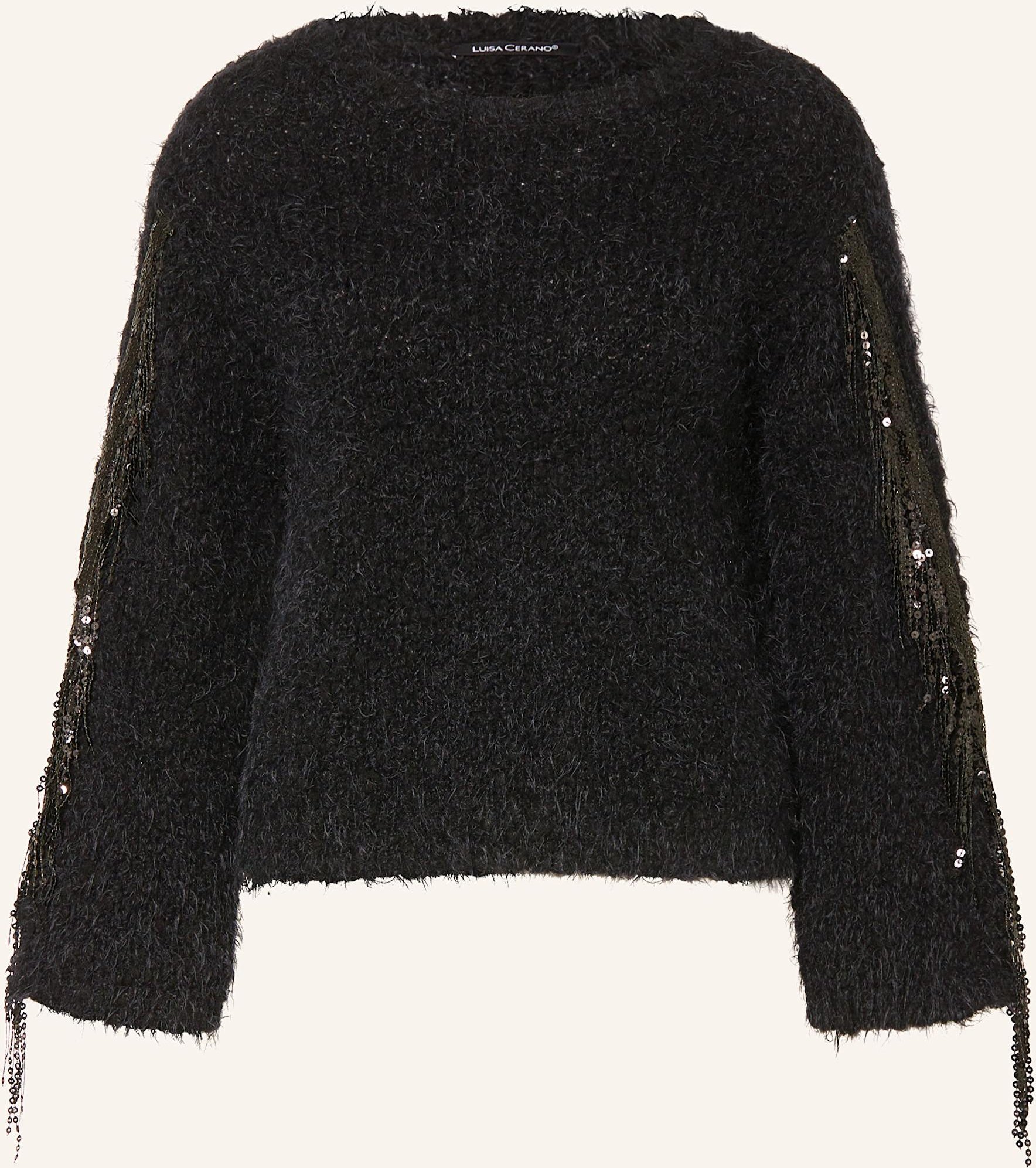 Luisa Cerano Pullover Mit Pailletten schwarz
