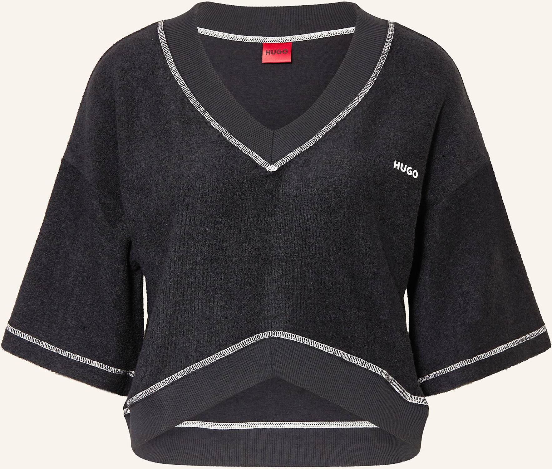 Hugo Lounge-Shirt Naty Aus Frottee schwarz