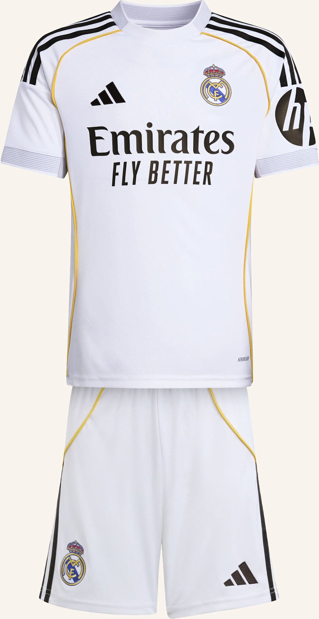 Adidas Real Madrid 25/26 Junior-Heimausrüstung weiss