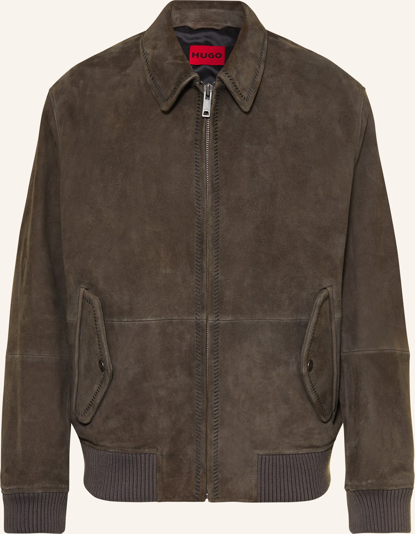 Hugo Lederblouson Lemai grau