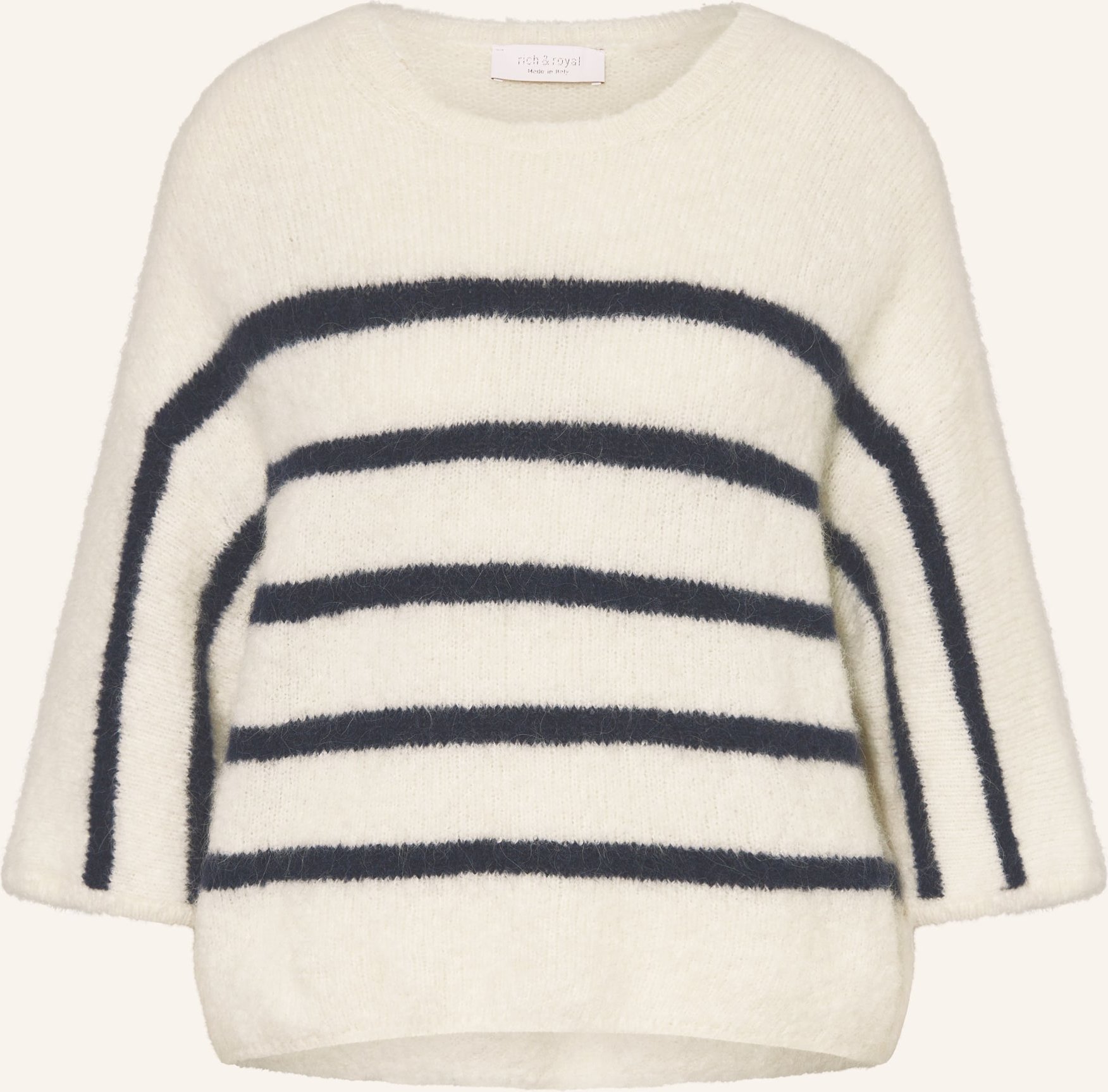 Thumbnail - Rich & Royal Alpaka-Pullover Mit 3/4-Arm blau