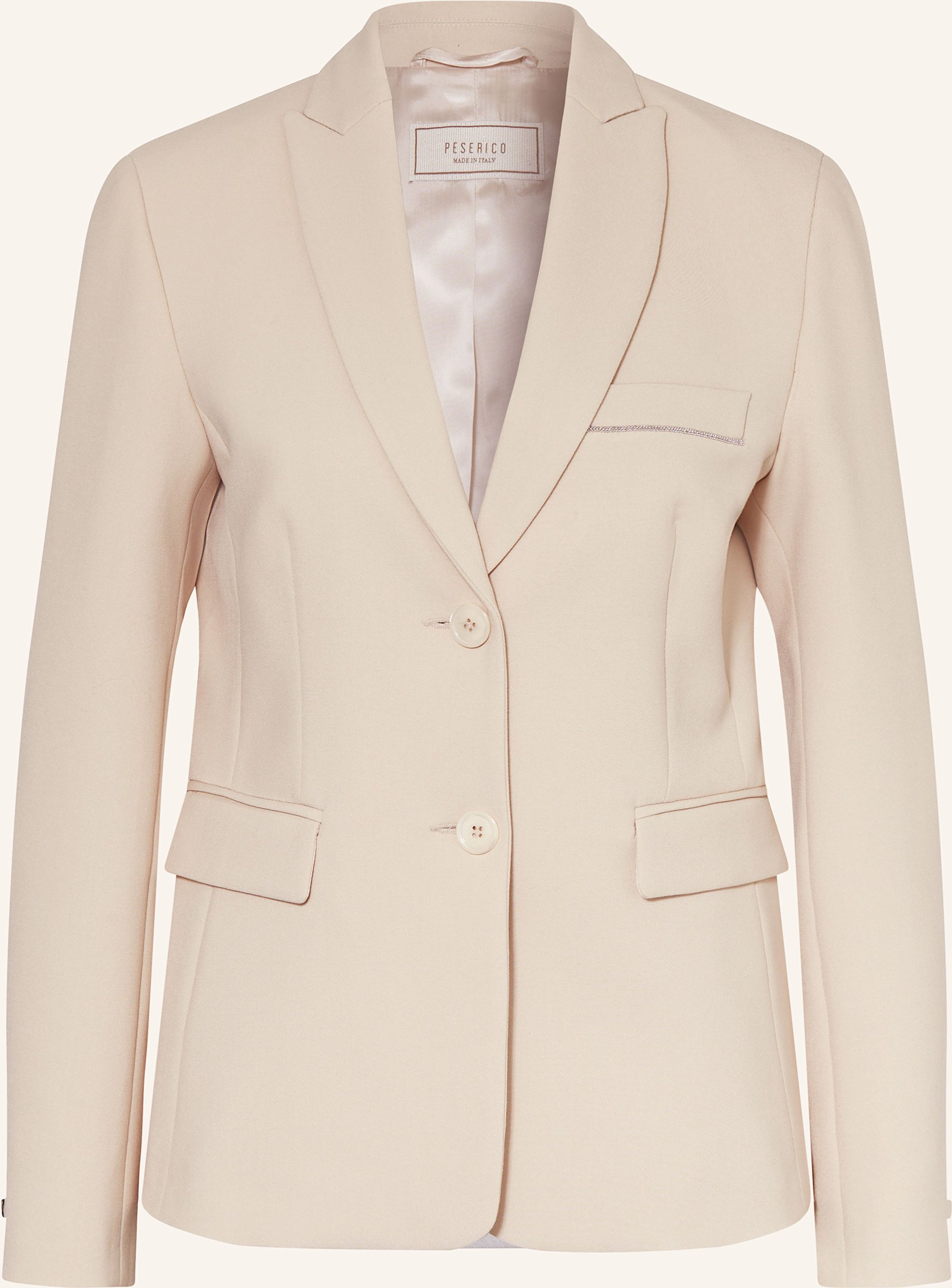 Peserico Blazer Mit Schmuckperlen beige