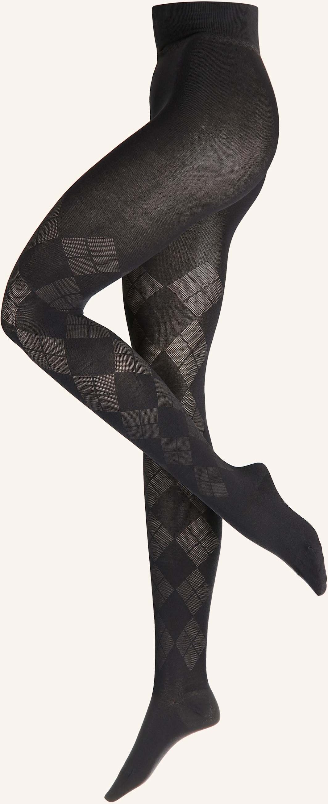 Burlington Strumpfhose Fine Argyle schwarz