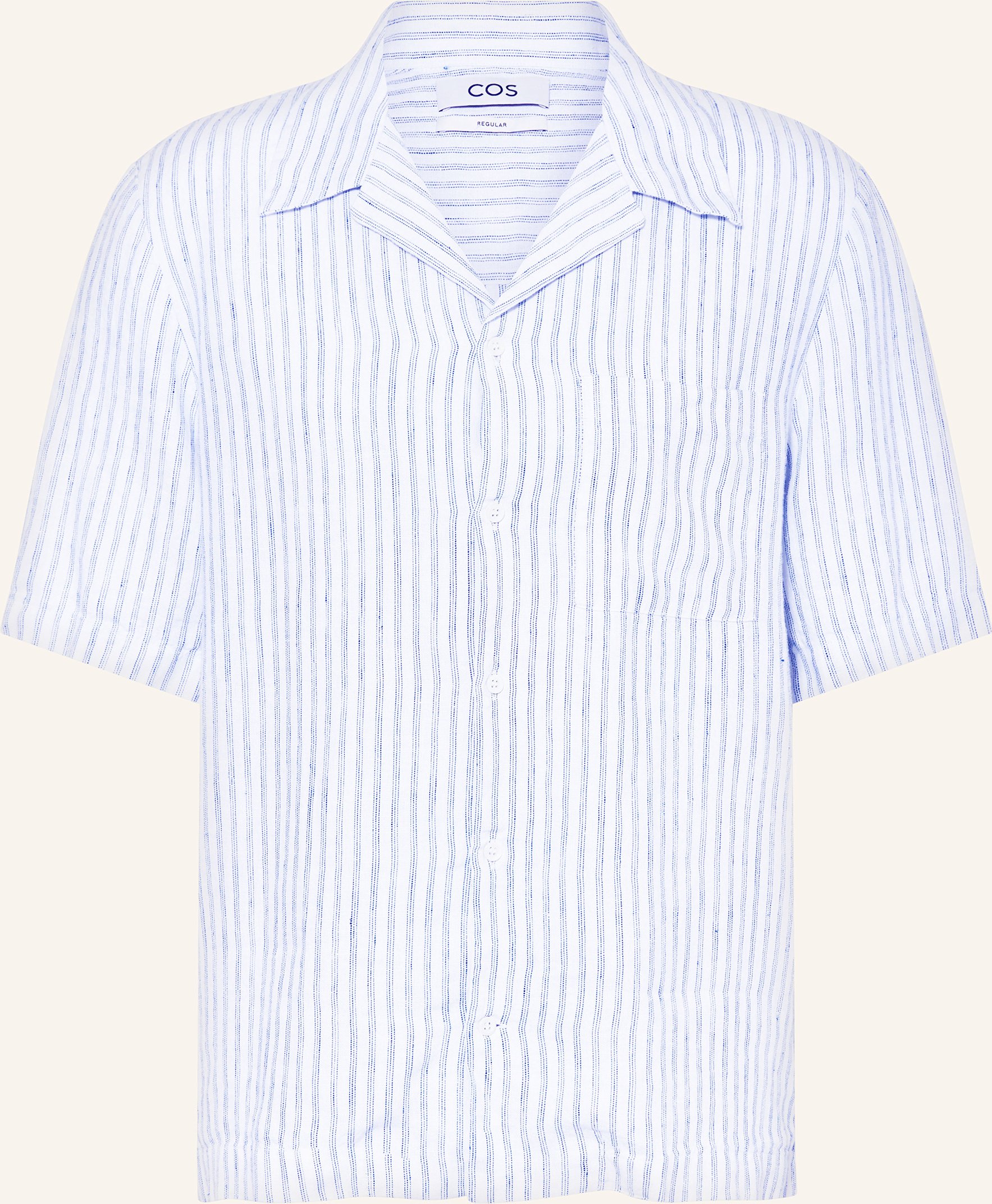 Cos Resorthemd Regular Fit Aus Leinen weiss