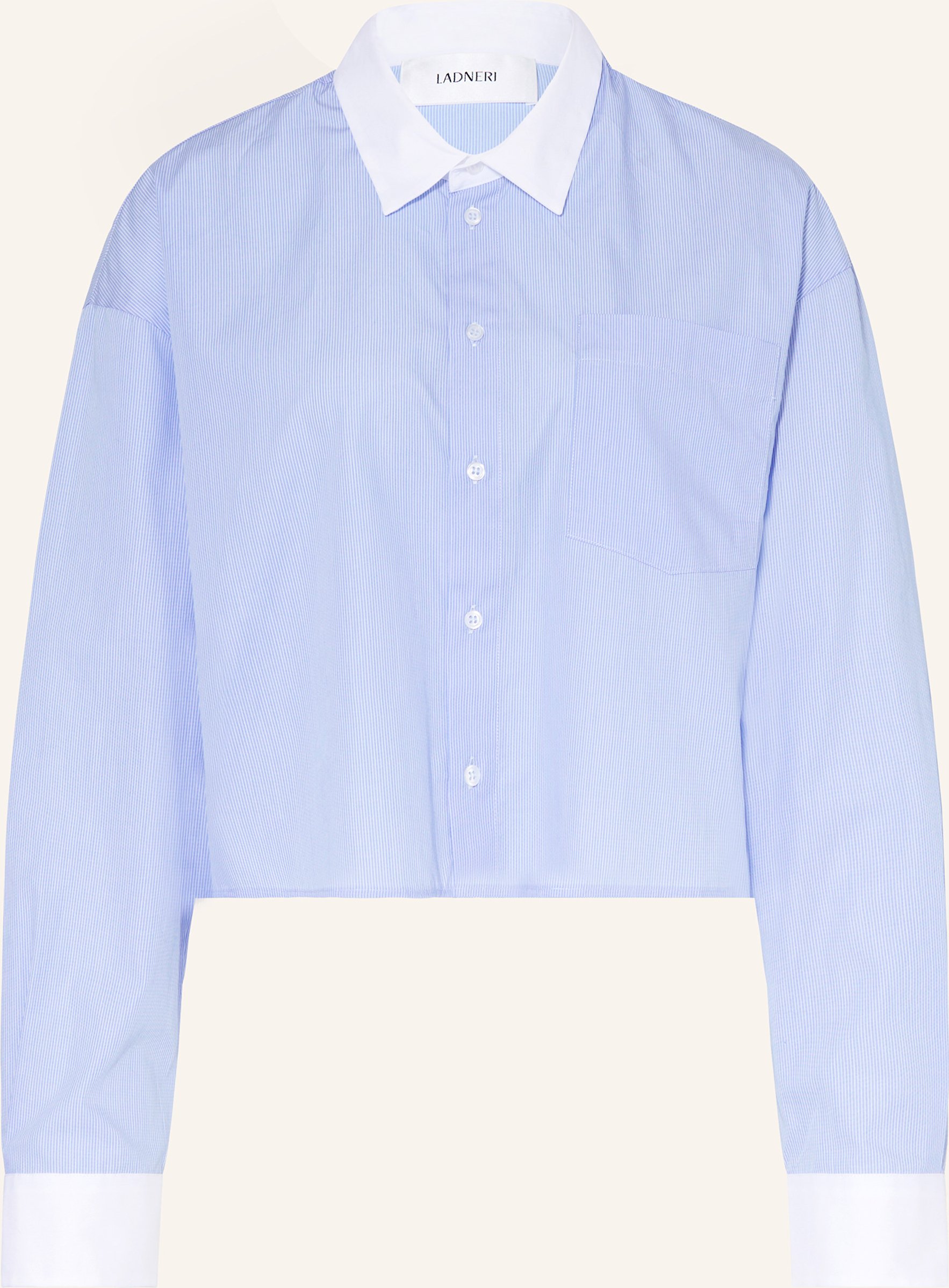 Thumbnail - Ladneri Cropped-Hemdbluse St. Germain blau