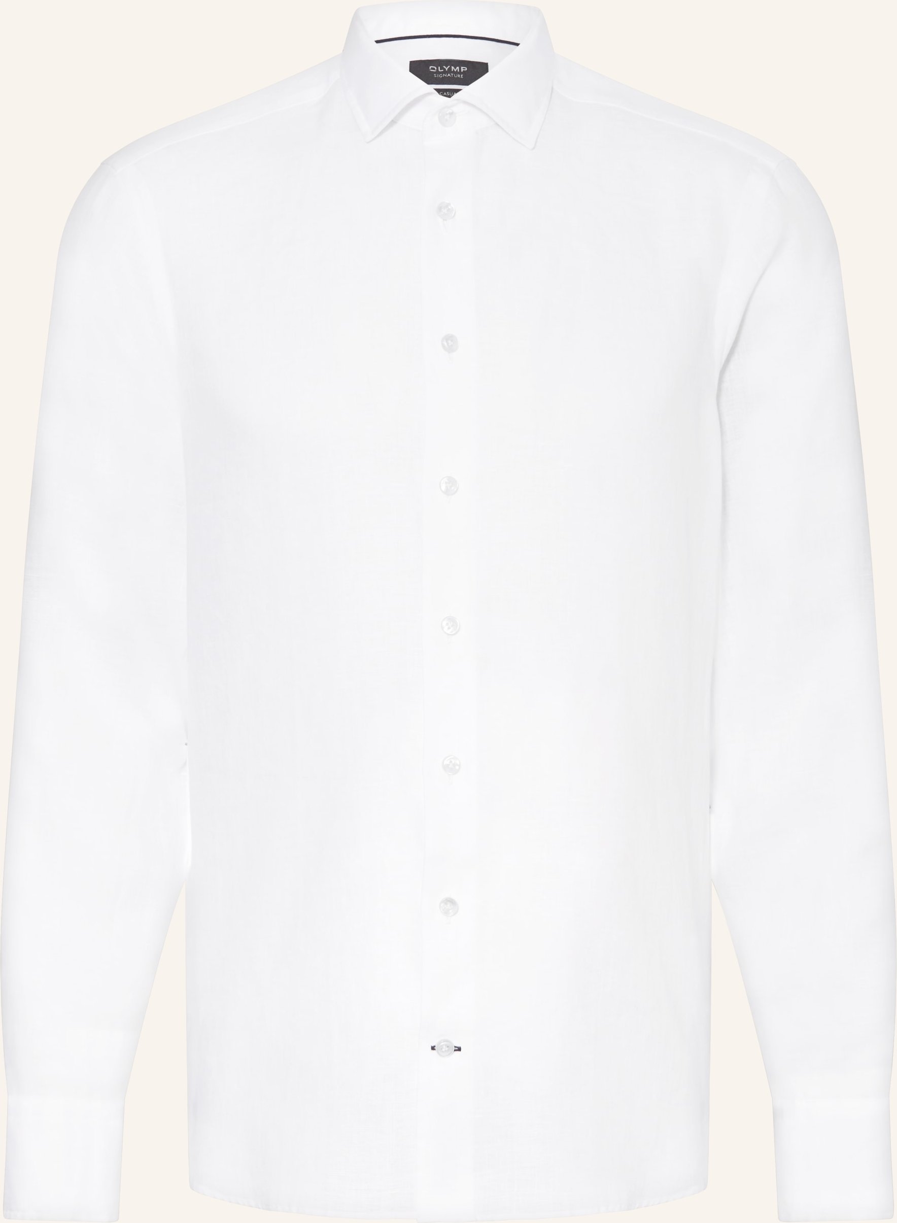 Olymp Signature Leinenhemd Tailored Fit weiss