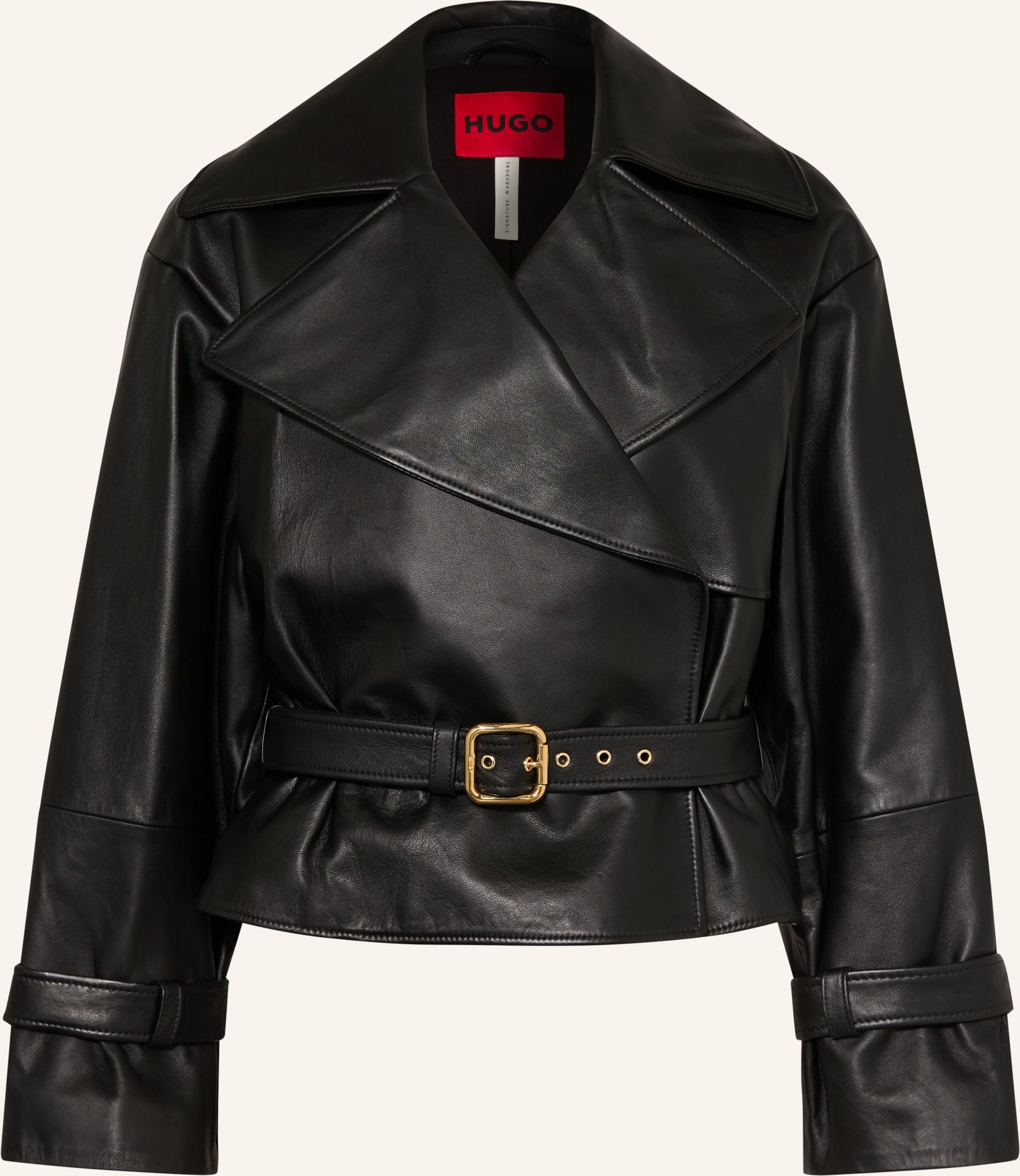 Hugo Lederjacke Lanitte schwarz