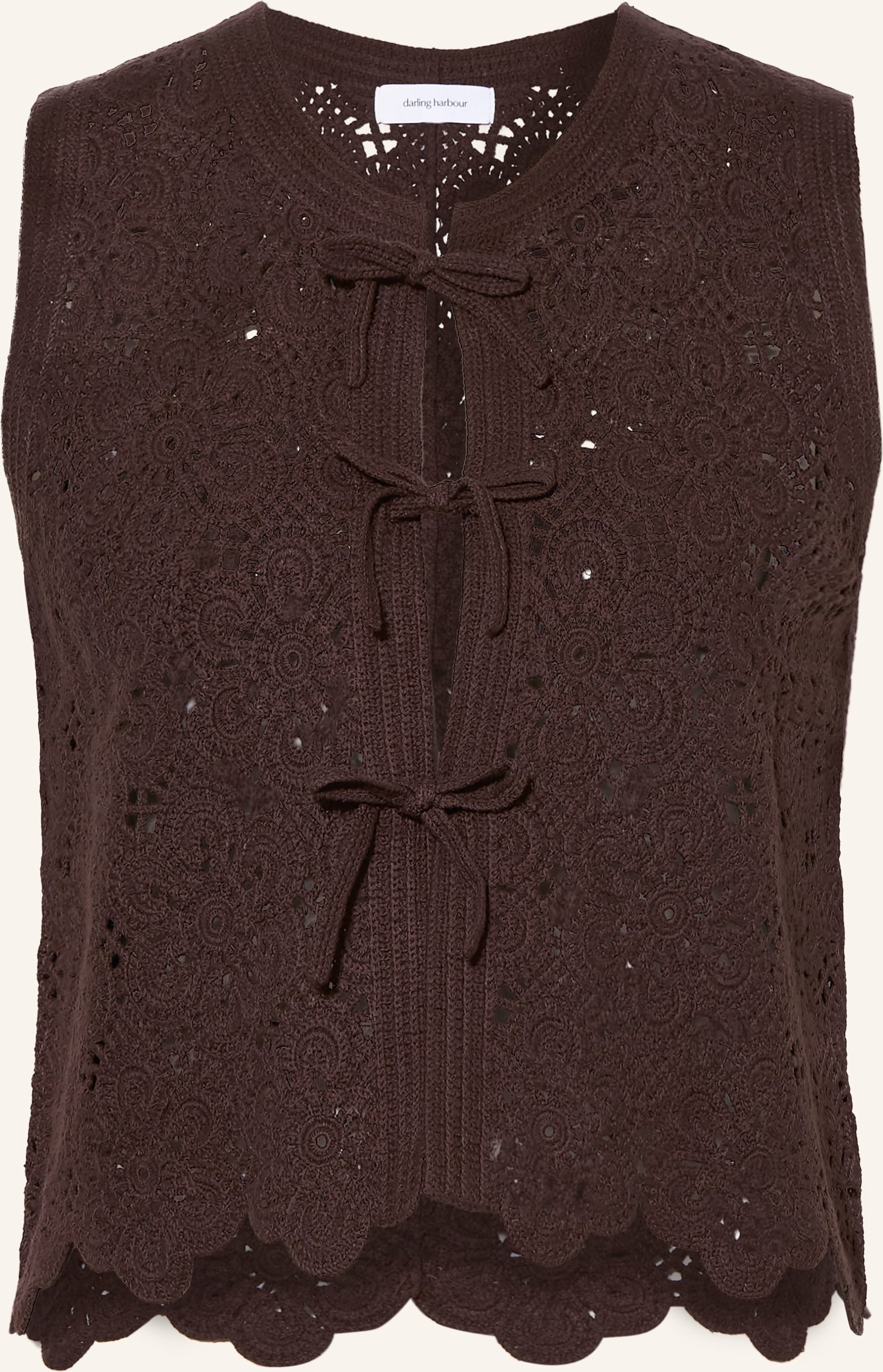 Darling Harbour Häkelweste braun