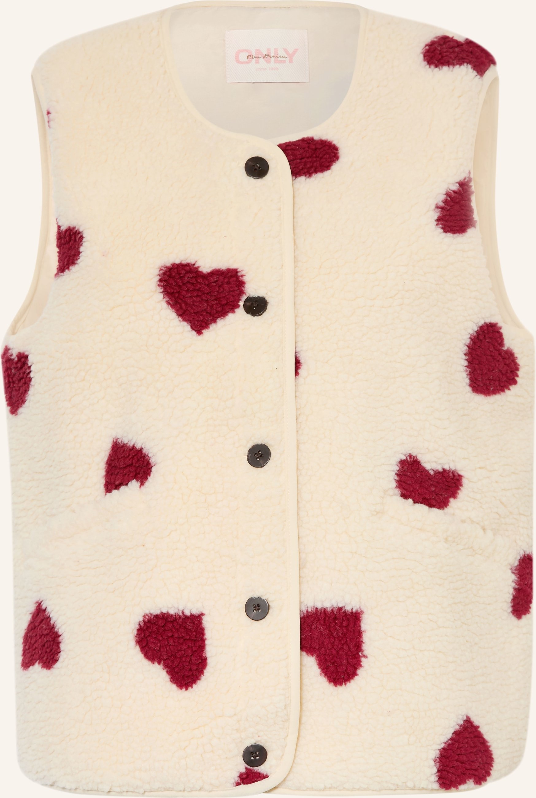 Only Teddyfell-Weste beige